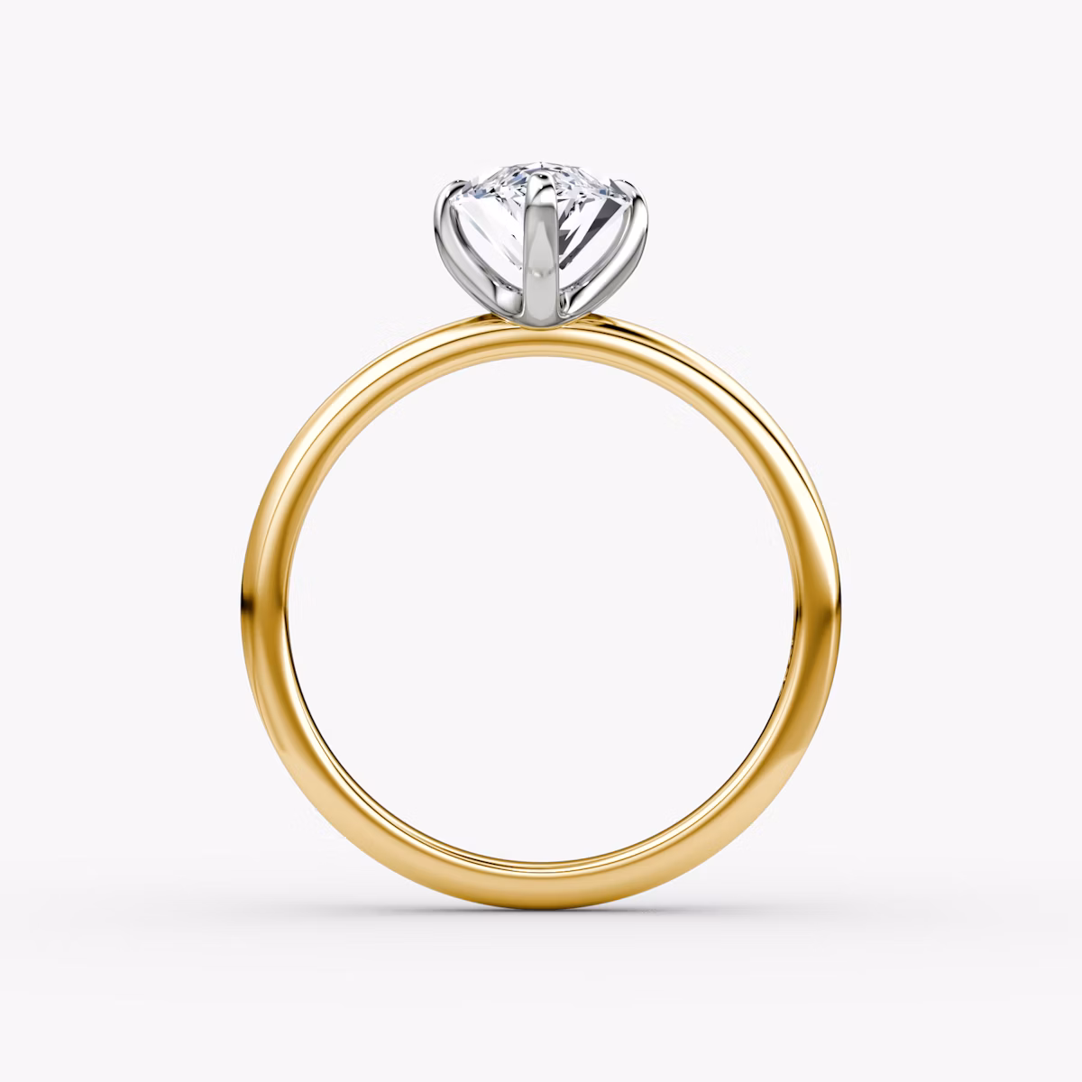Anillo de compromiso Classic | Marquise | 18k | Oro amarillo y platino | bandAccent: Simple | bandWidth: large | diamondOrientation: vertical | caratWeight: other