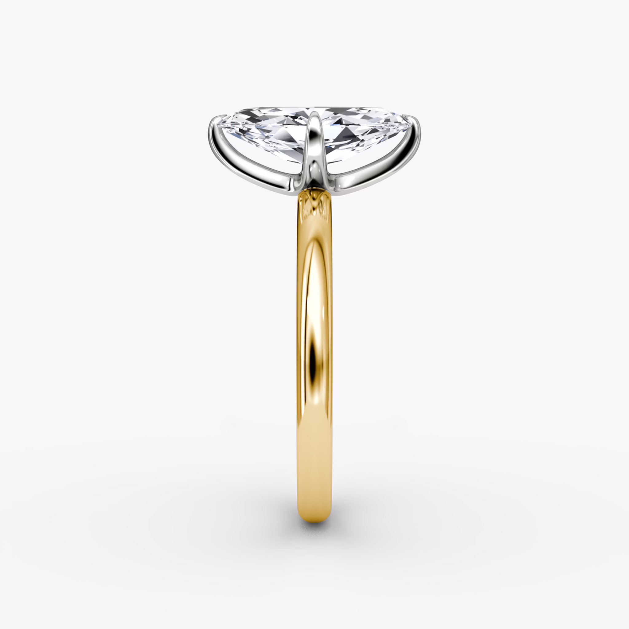 The Classic | Marquise | 18k | Yellow Gold and Platinum | bandAccent: Plain | bandWidth: large | diamondOrientation: vertical | caratWeight: other