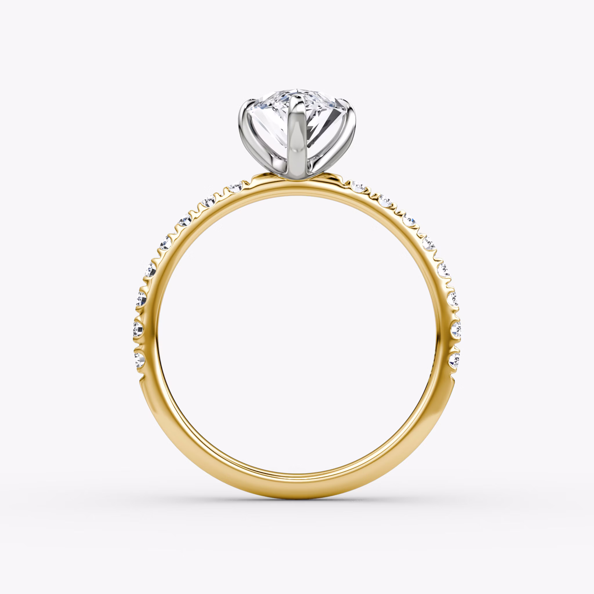 The Classic | Marquise | 18k | Yellow Gold and Platinum | bandAccent: Pavé | bandWidth: large | diamondOrientation: vertical | caratWeight: other