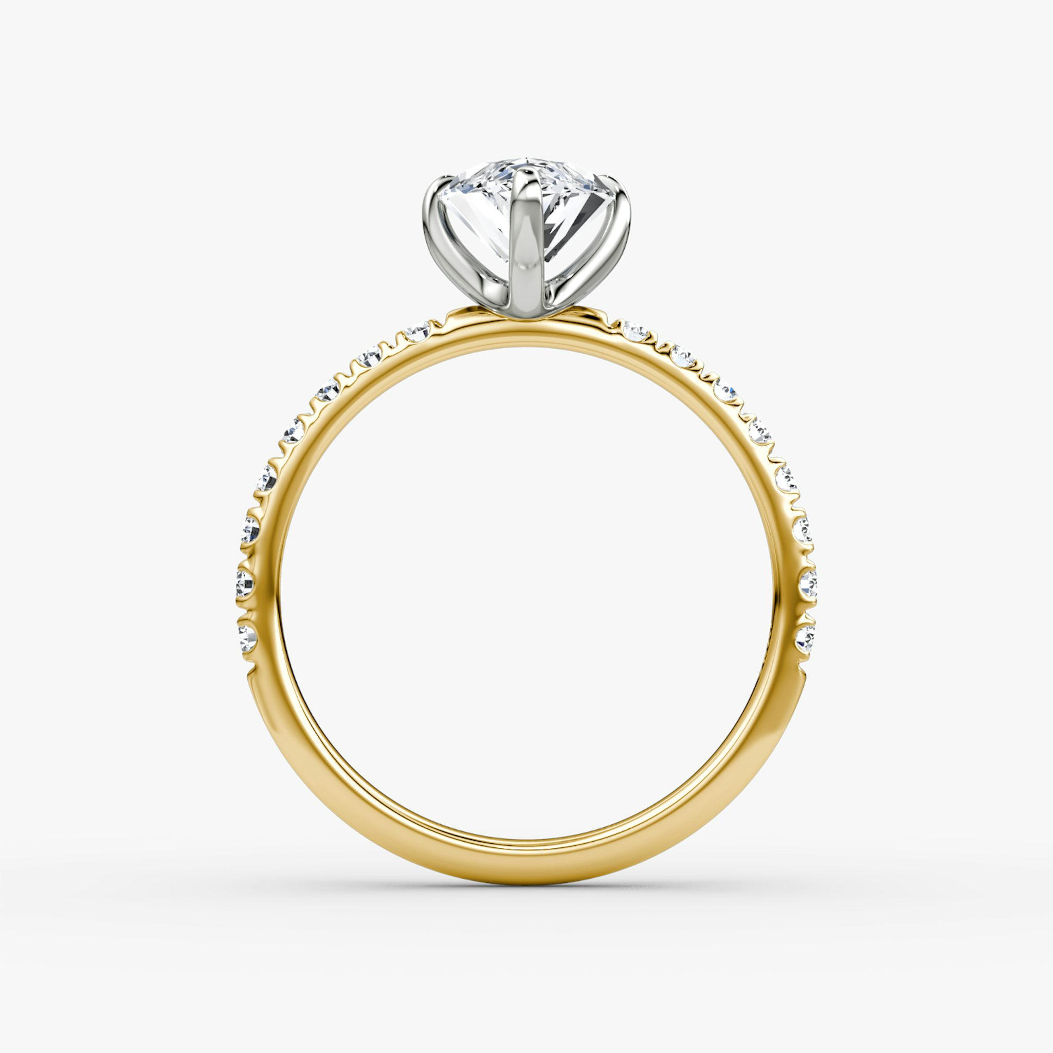 The Classic | Marquise | 18k | Yellow Gold and Platinum | bandAccent: Pavé | bandWidth: large | diamondOrientation: vertical | caratWeight: other