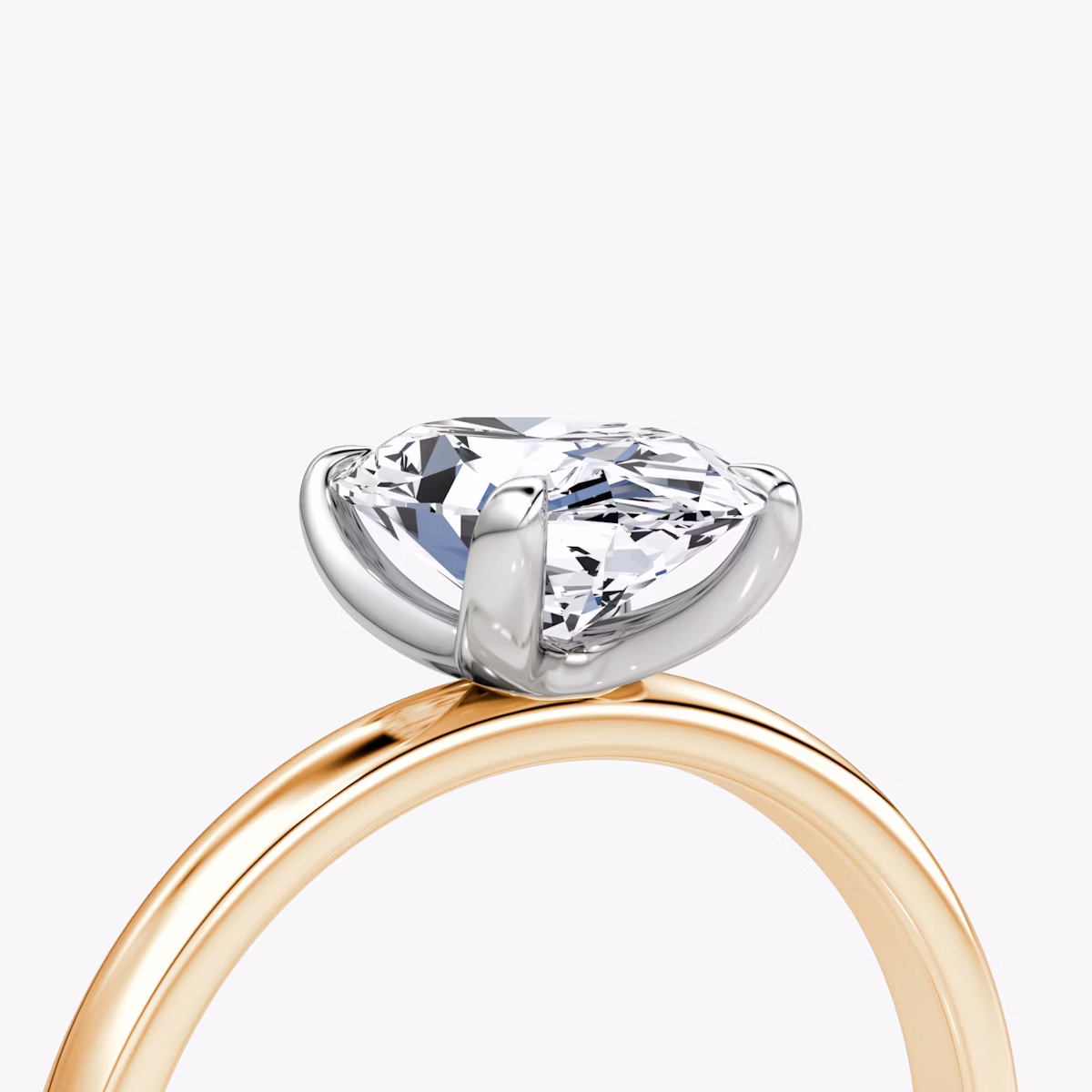 Anillo de compromiso Classic | Oval | 14k | Oro rosa y platino | bandAccent: Simple | bandWidth: large | diamondOrientation: vertical | caratWeight: other