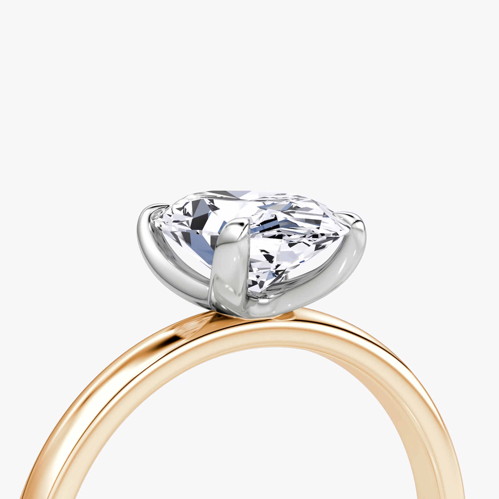 The Classic | Oval | 14k | Rose Gold and Platinum | bandAccent: Plain | bandWidth: large | diamondOrientation: vertical | caratWeight: other