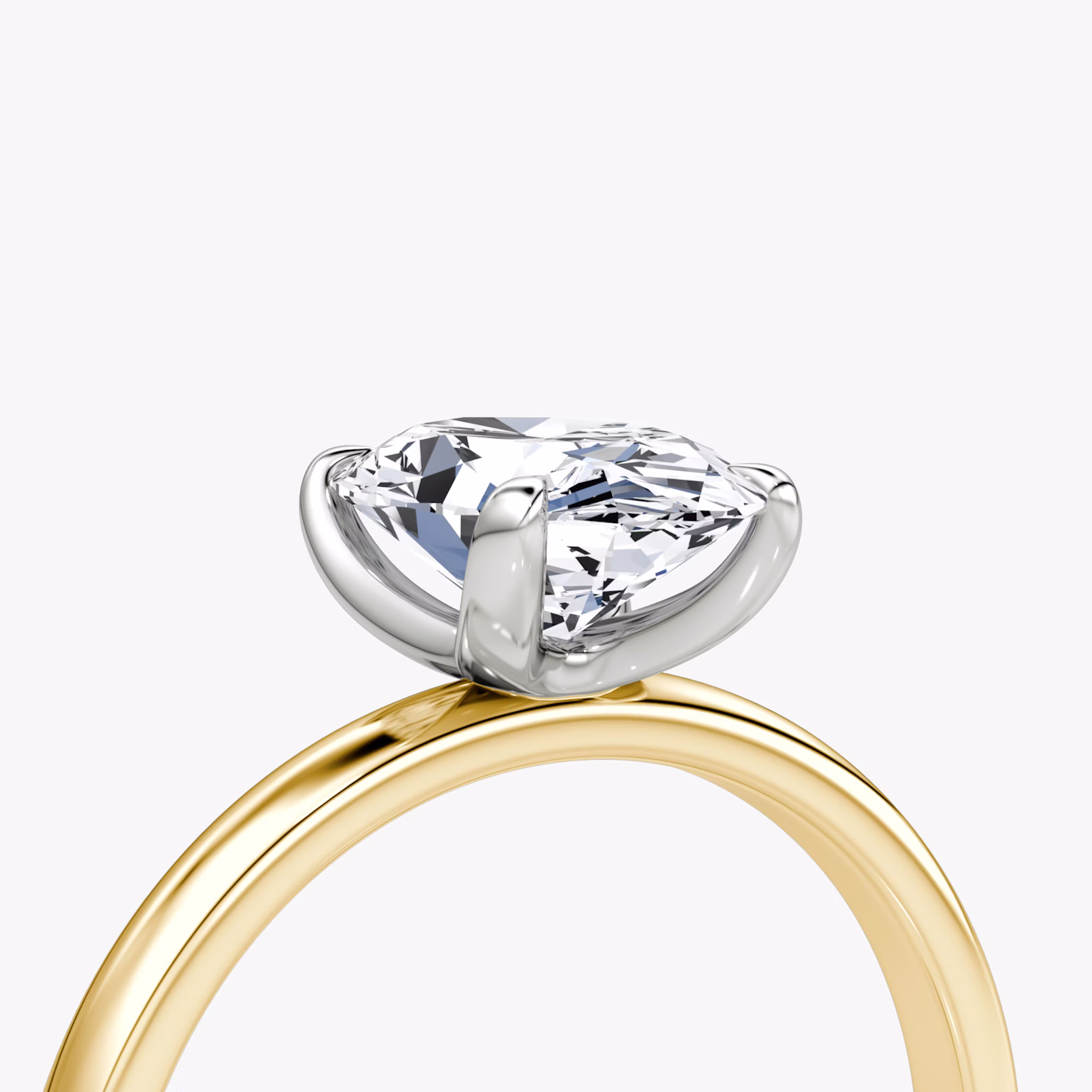 The Classic | Oval | 18k | Yellow Gold and Platinum | bandAccent: Plain | bandWidth: large | diamondOrientation: vertical | caratWeight: other