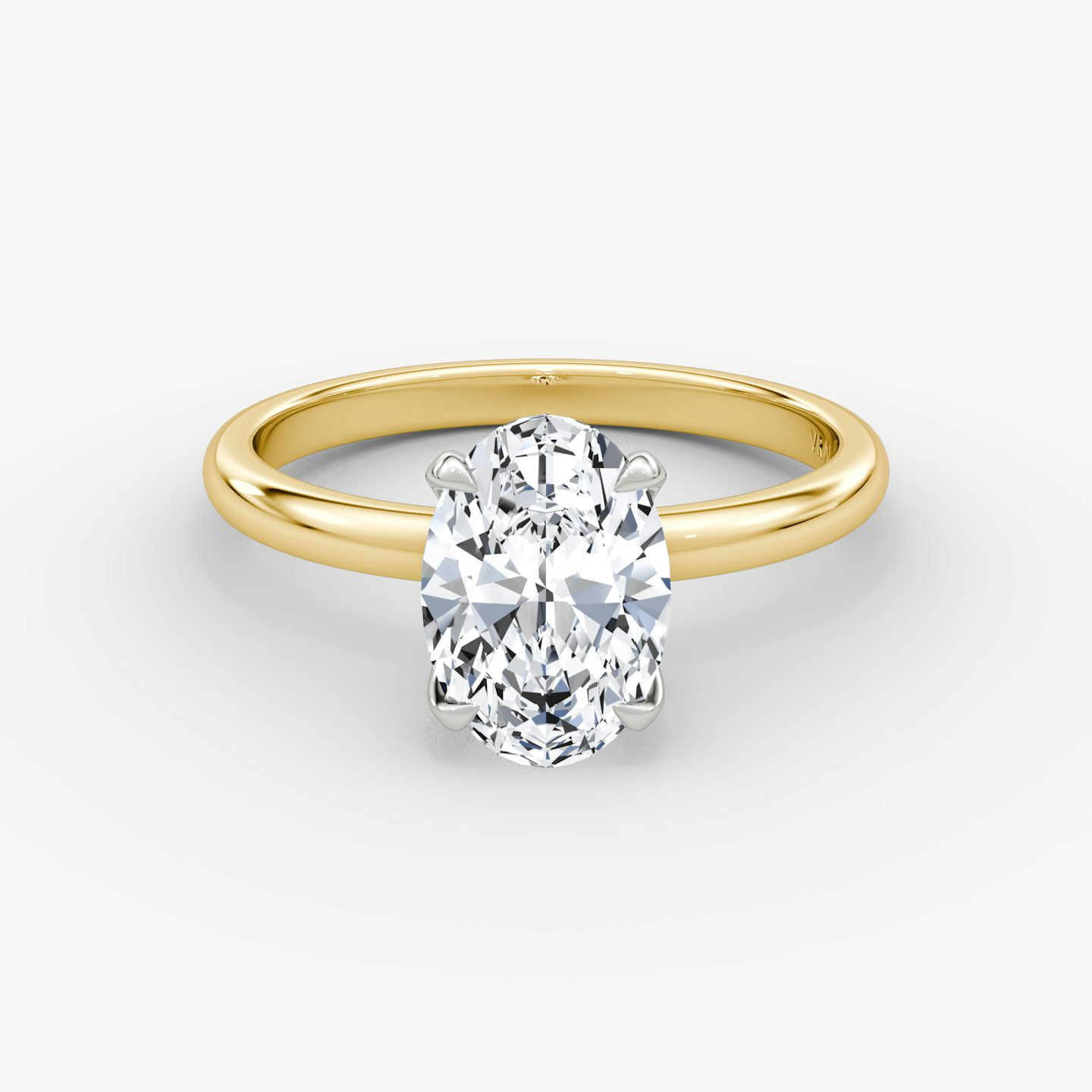 The Classic | Oval | 18k | Yellow Gold and Platinum | bandAccent: Plain | bandWidth: large | diamondOrientation: vertical | caratWeight: other