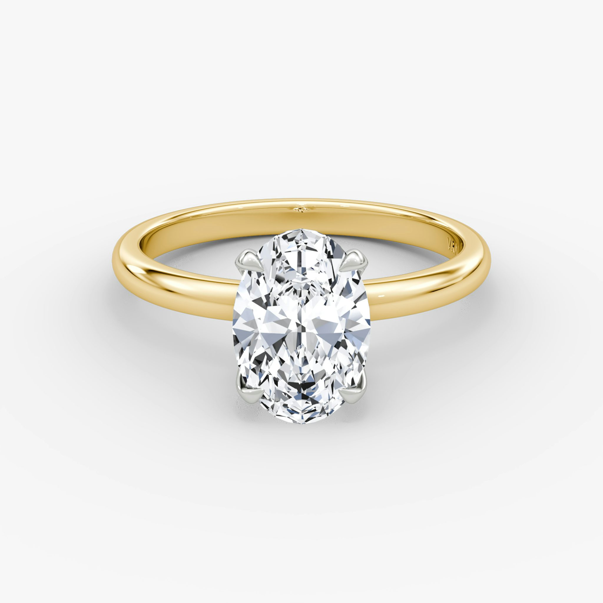 The Classic | Oval | 18k | Yellow Gold and Platinum | bandAccent: Plain | bandWidth: large | diamondOrientation: vertical | caratWeight: other