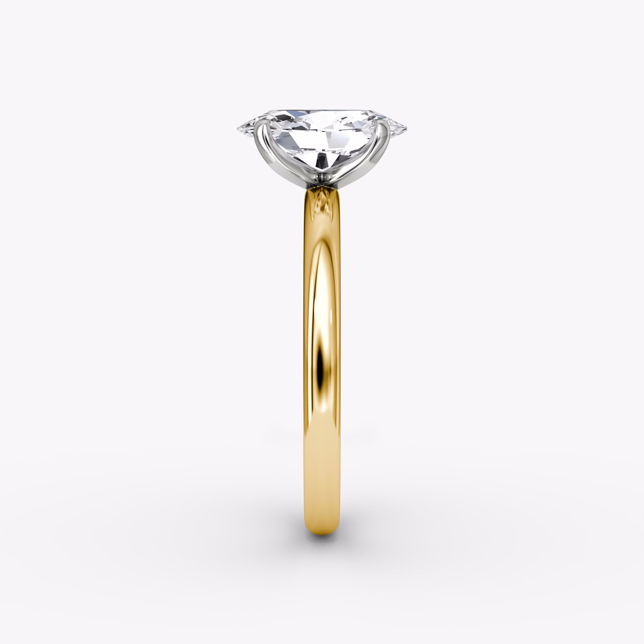 The Classic | Oval | 18k | Yellow Gold and Platinum | bandAccent: Plain | bandWidth: large | diamondOrientation: vertical | caratWeight: other