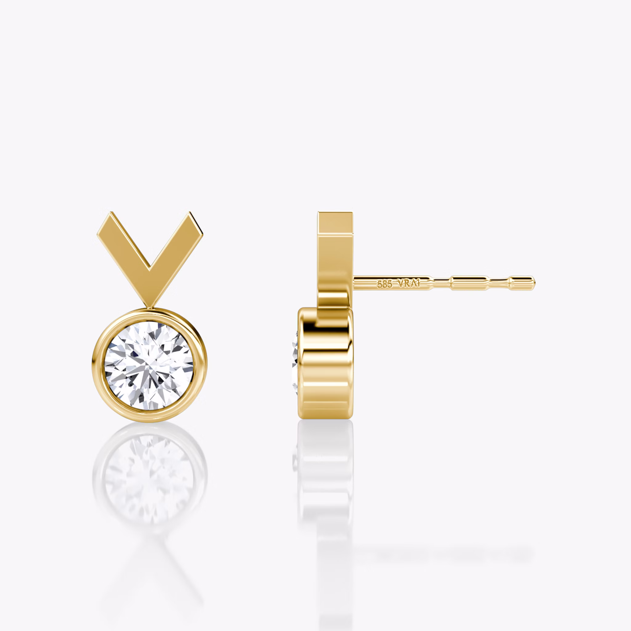 Arrow Stud | Round Brilliant | 14k | Yellow Gold | caratWeight: 0.25ct