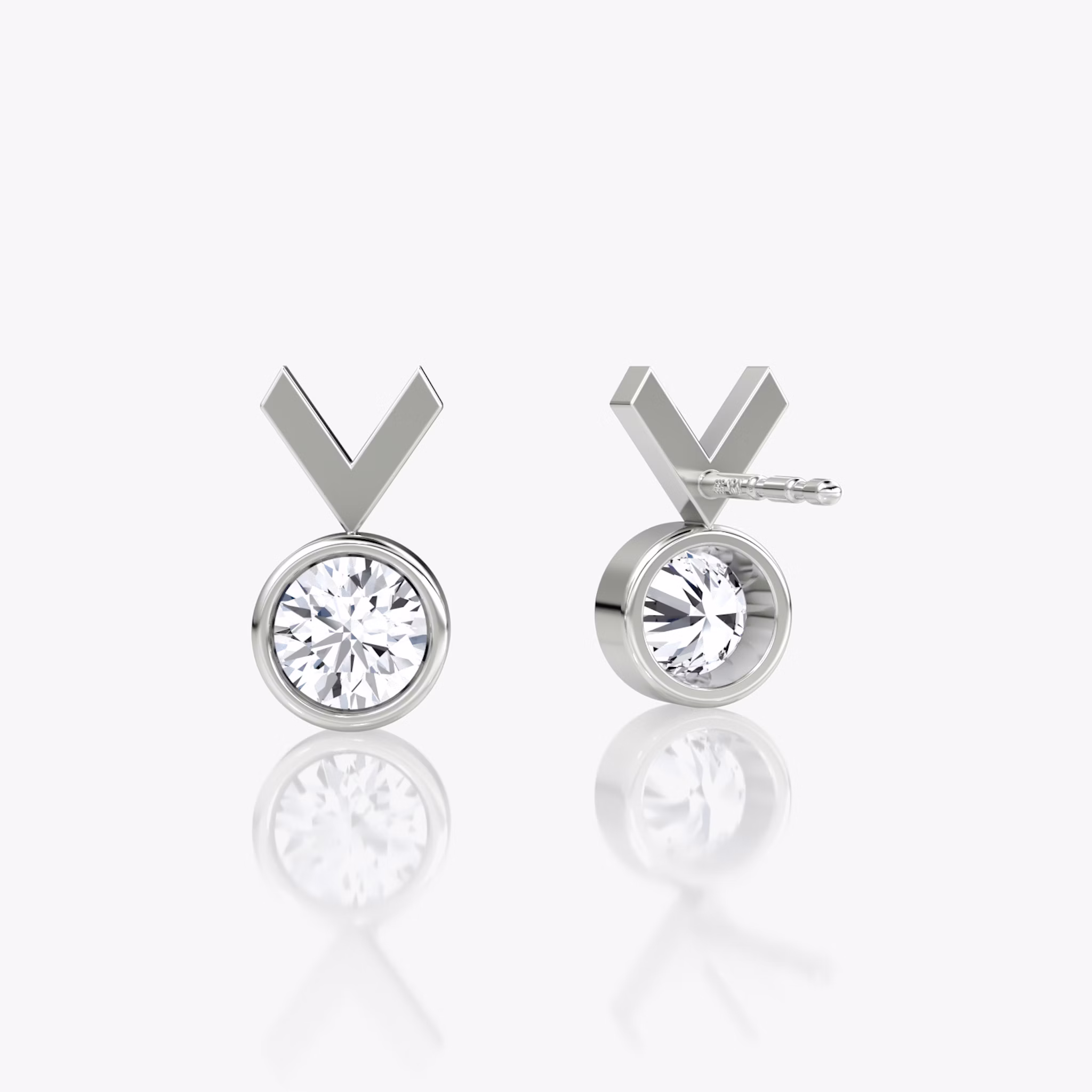 Arrow Stud | Round Brilliant | 14k | White Gold | caratWeight: 0.25ct