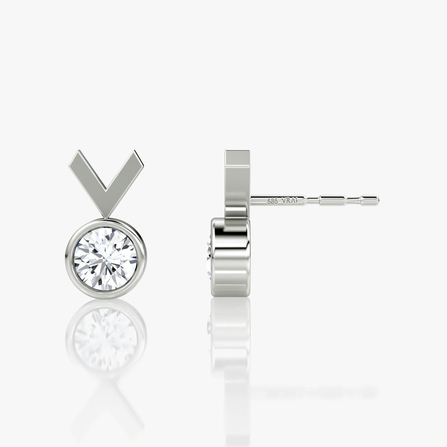 Arrow Stud | Round Brilliant | 14k | White Gold | caratWeight: 0.25ct
