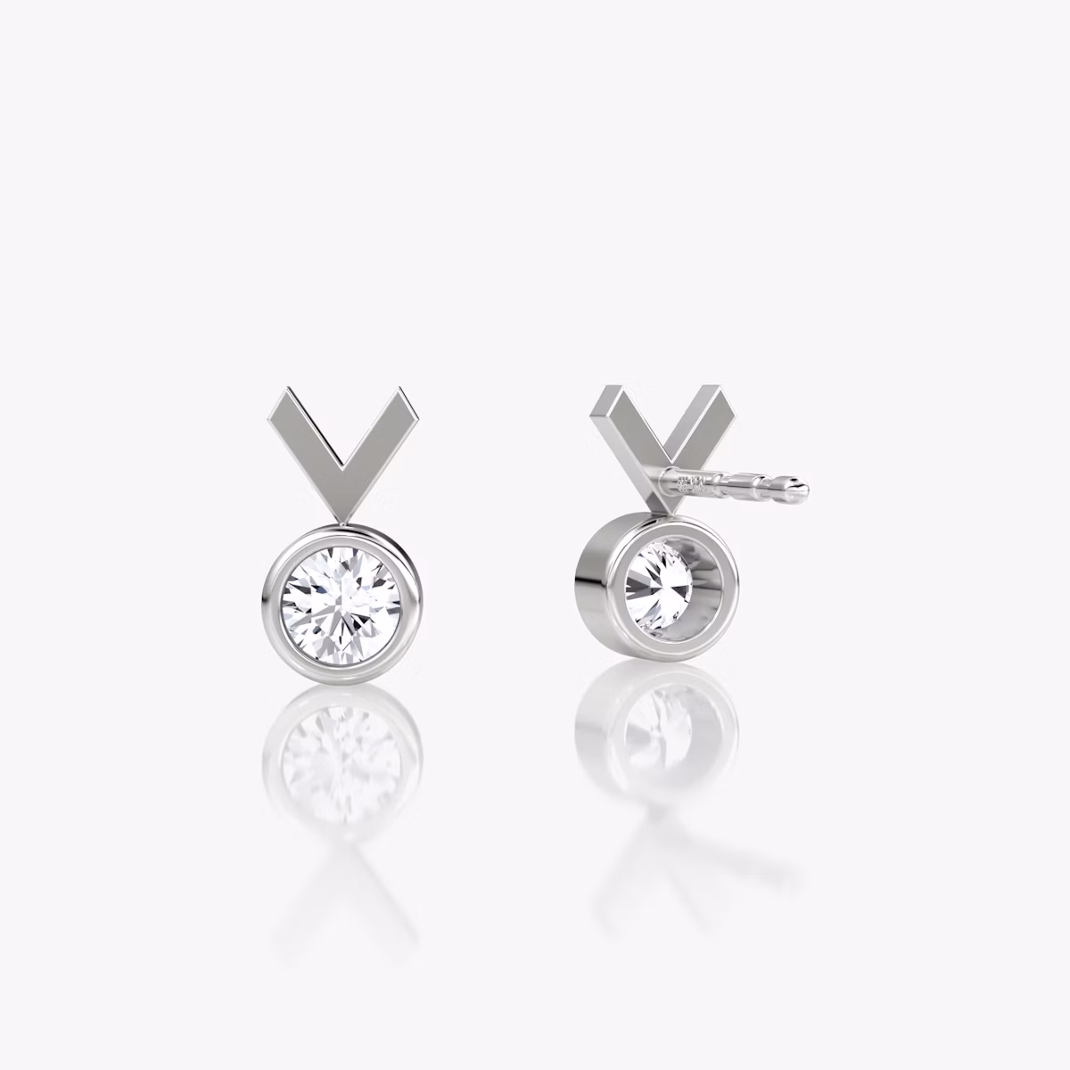 Arrow Stud | Round Brilliant | 14k | White Gold | caratWeight: 0.10ct