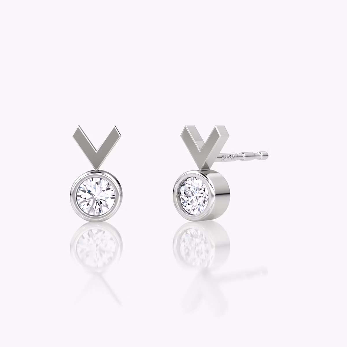 Arrow Stud | Round Brilliant | 14k | White Gold | caratWeight: 0.10ct