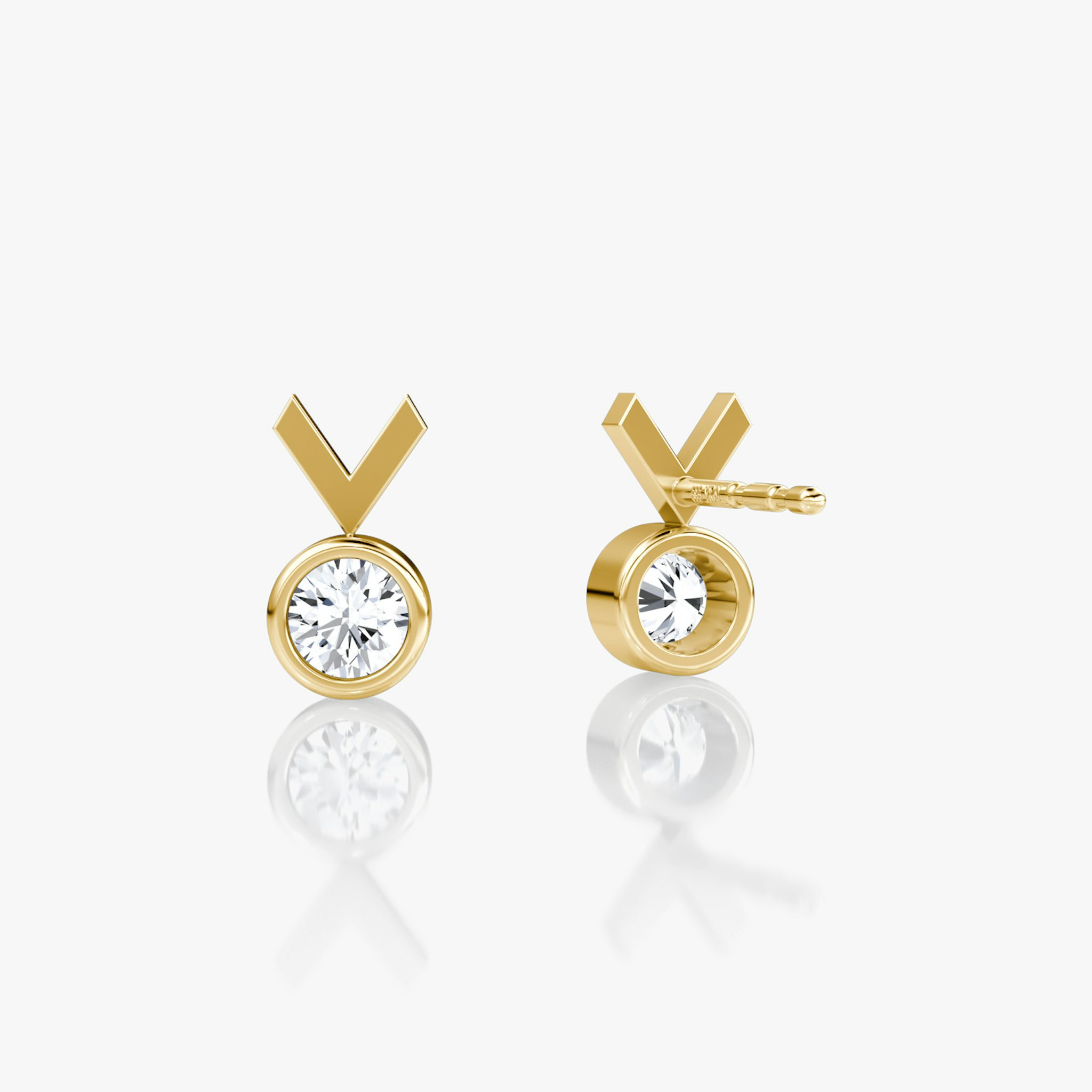 Arrow Stud | Round Brilliant | 14k | Yellow Gold | caratWeight: 0.10ct