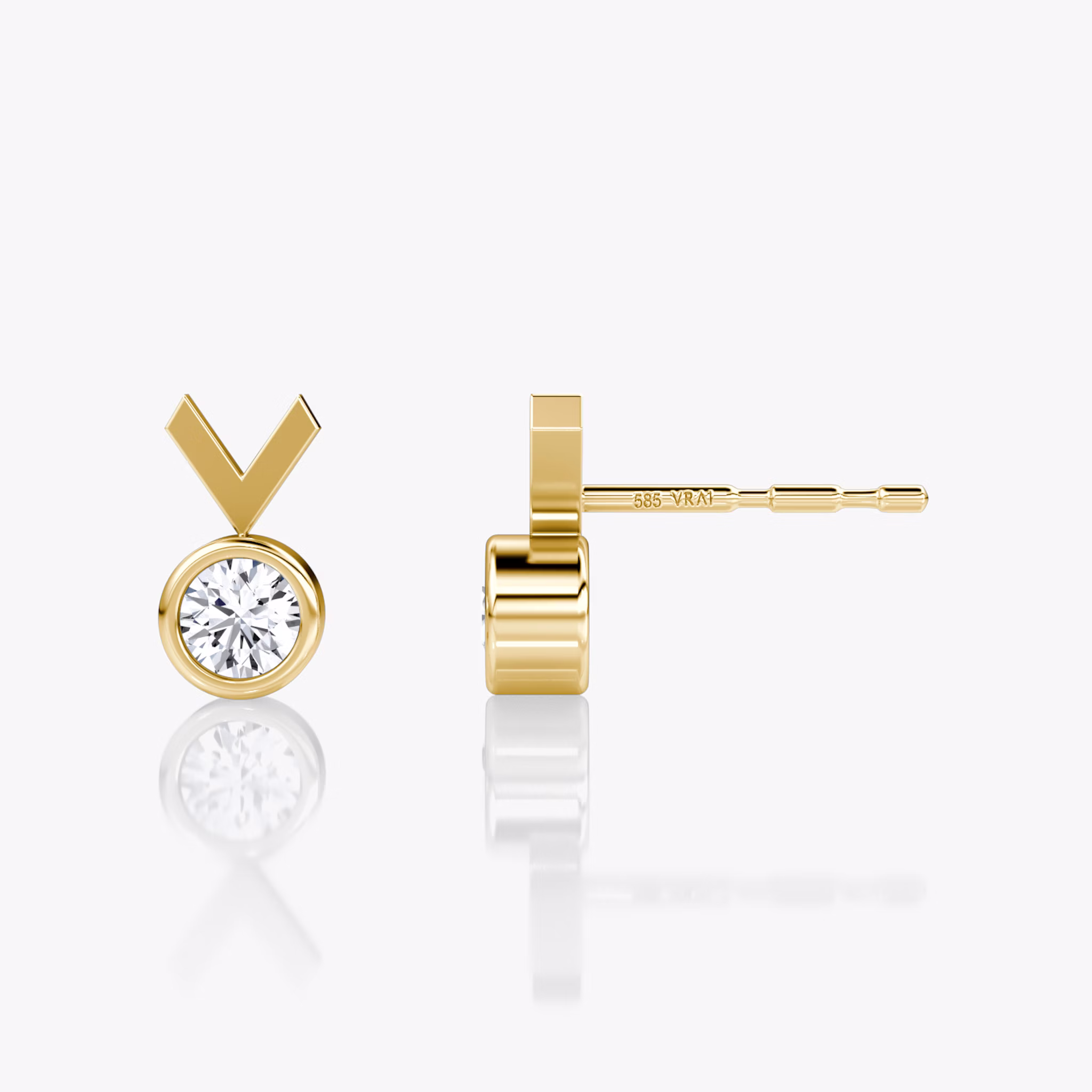 Arrow Stud | Round Brilliant | 14k | Yellow Gold | caratWeight: 0.10ct