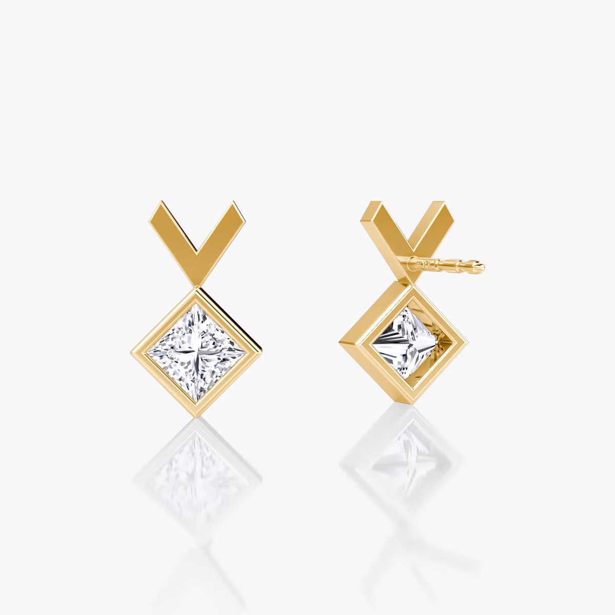 Arrow Stud | Princess | 14k | Yellow Gold | caratWeight: 0.25ct