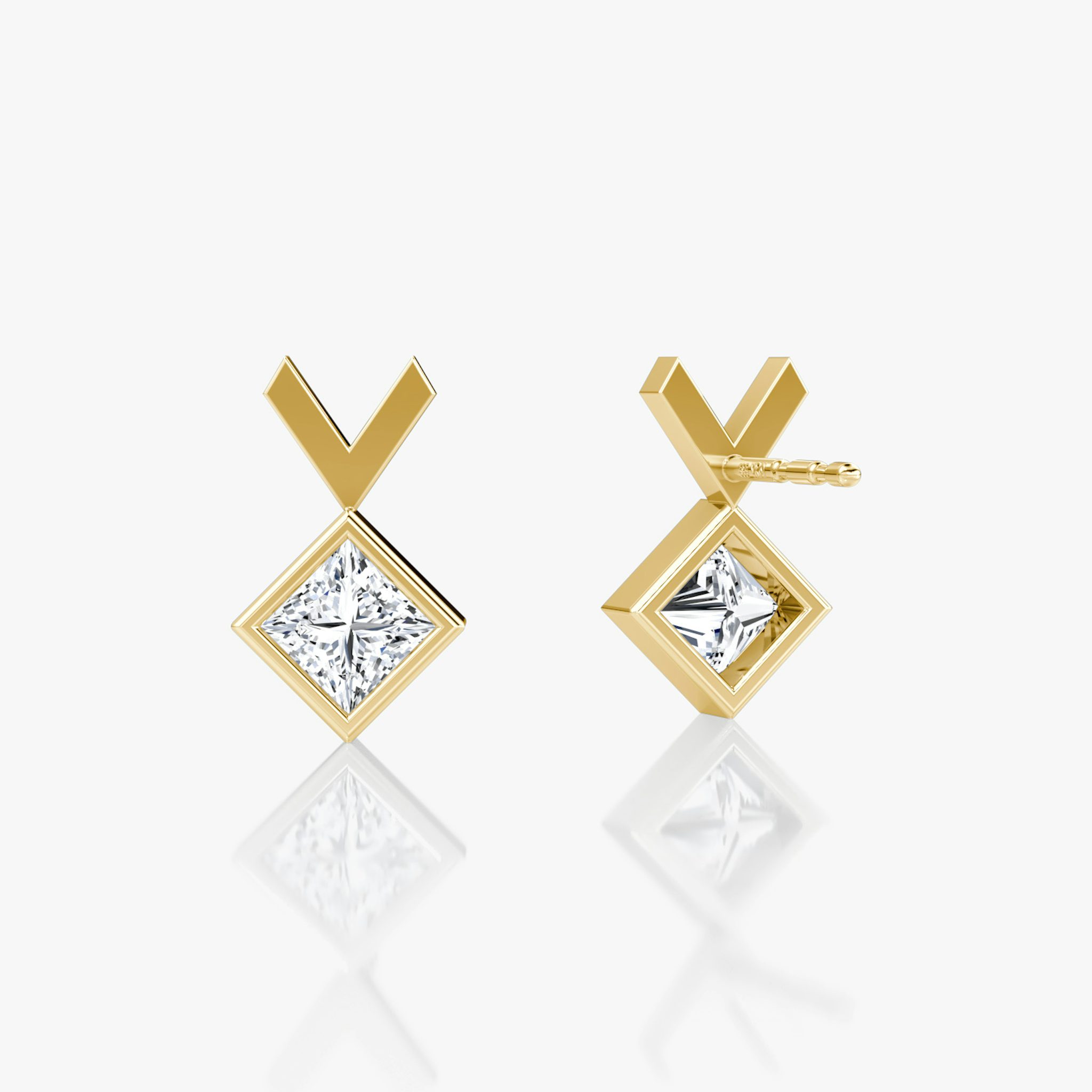 Arrow Stud | Princess | 14k | Yellow Gold | caratWeight: 0.25ct