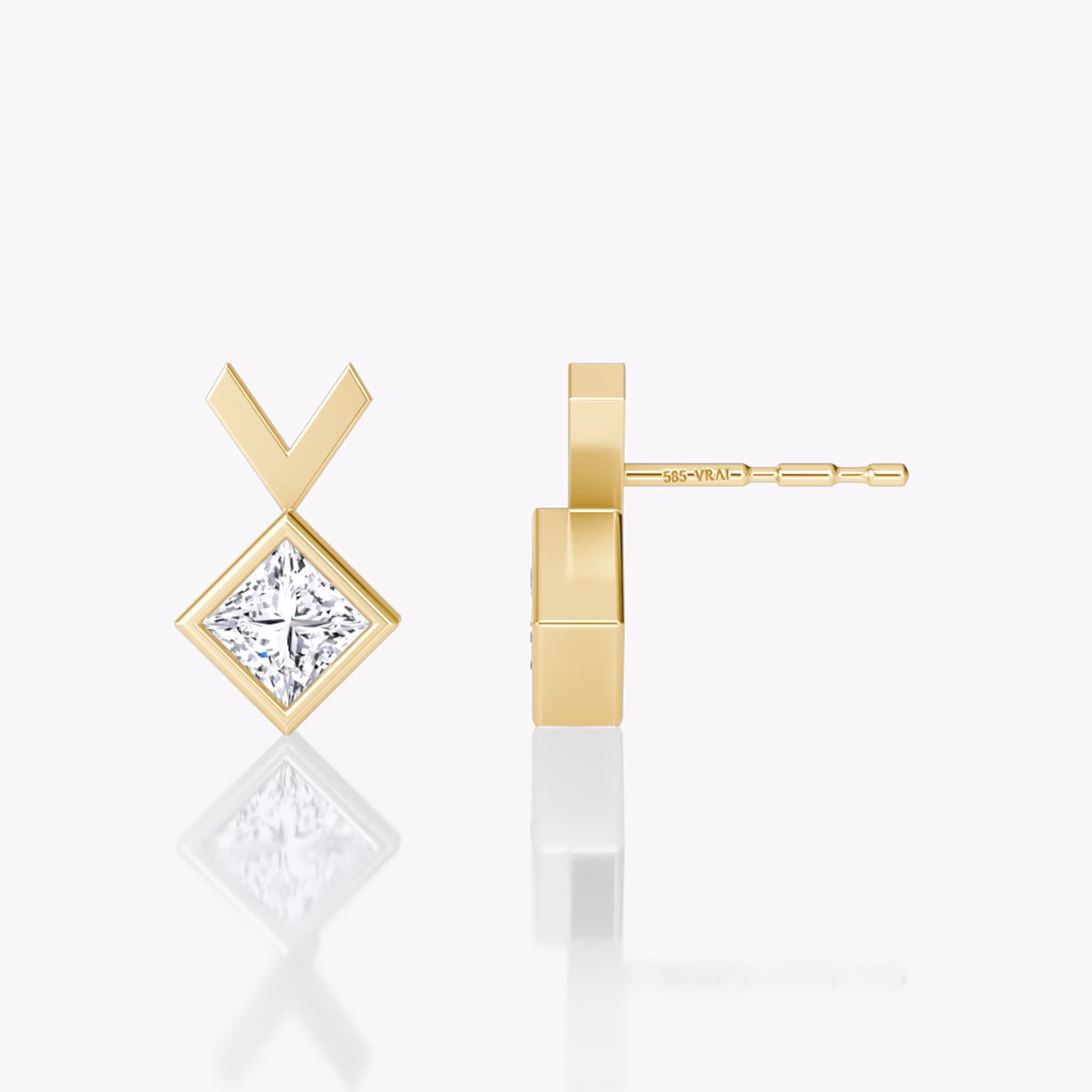 Arrow Stud | Princess | 14k | Yellow Gold | caratWeight: 0.25ct