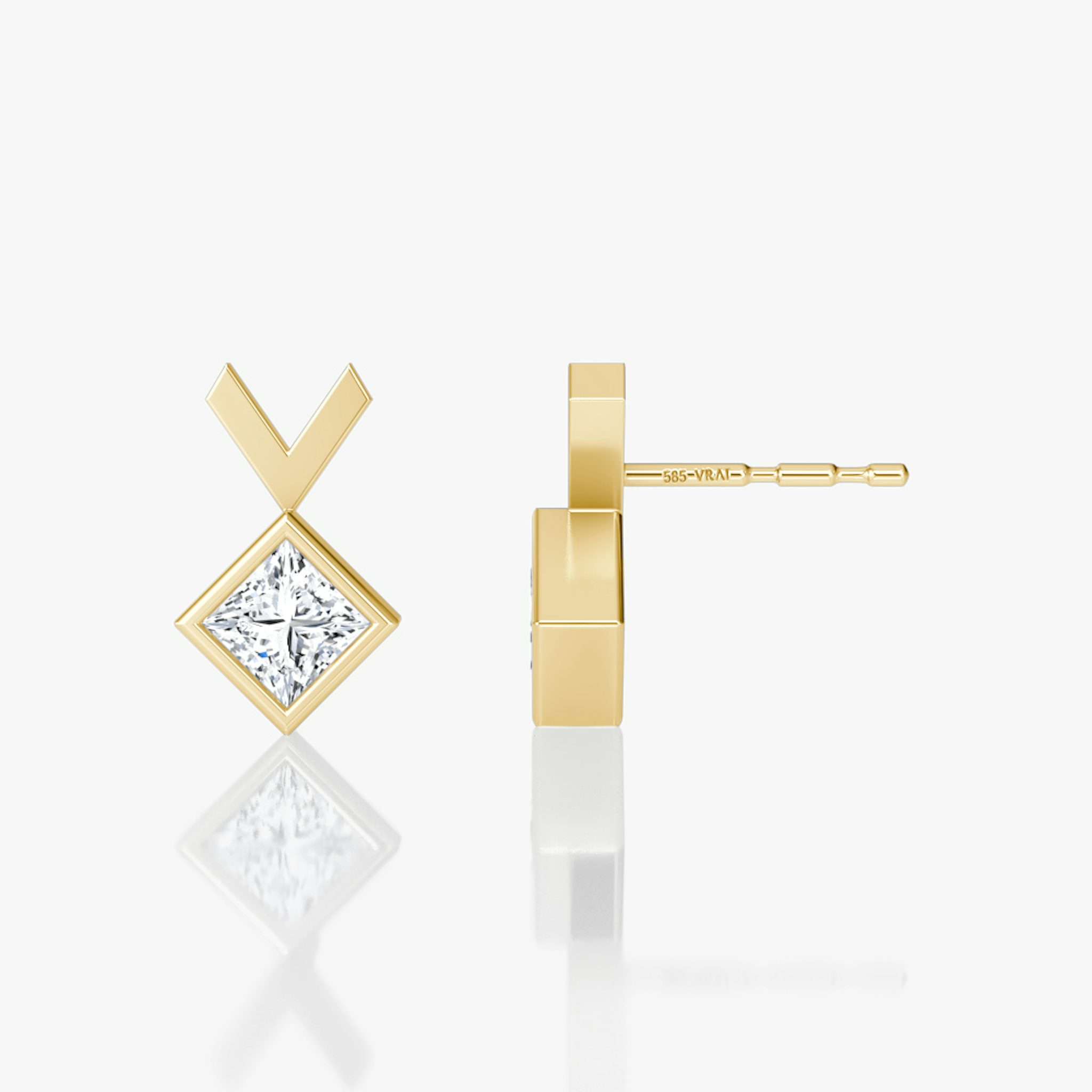 Arrow Stud | Princess | 14k | Yellow Gold | caratWeight: 0.25ct