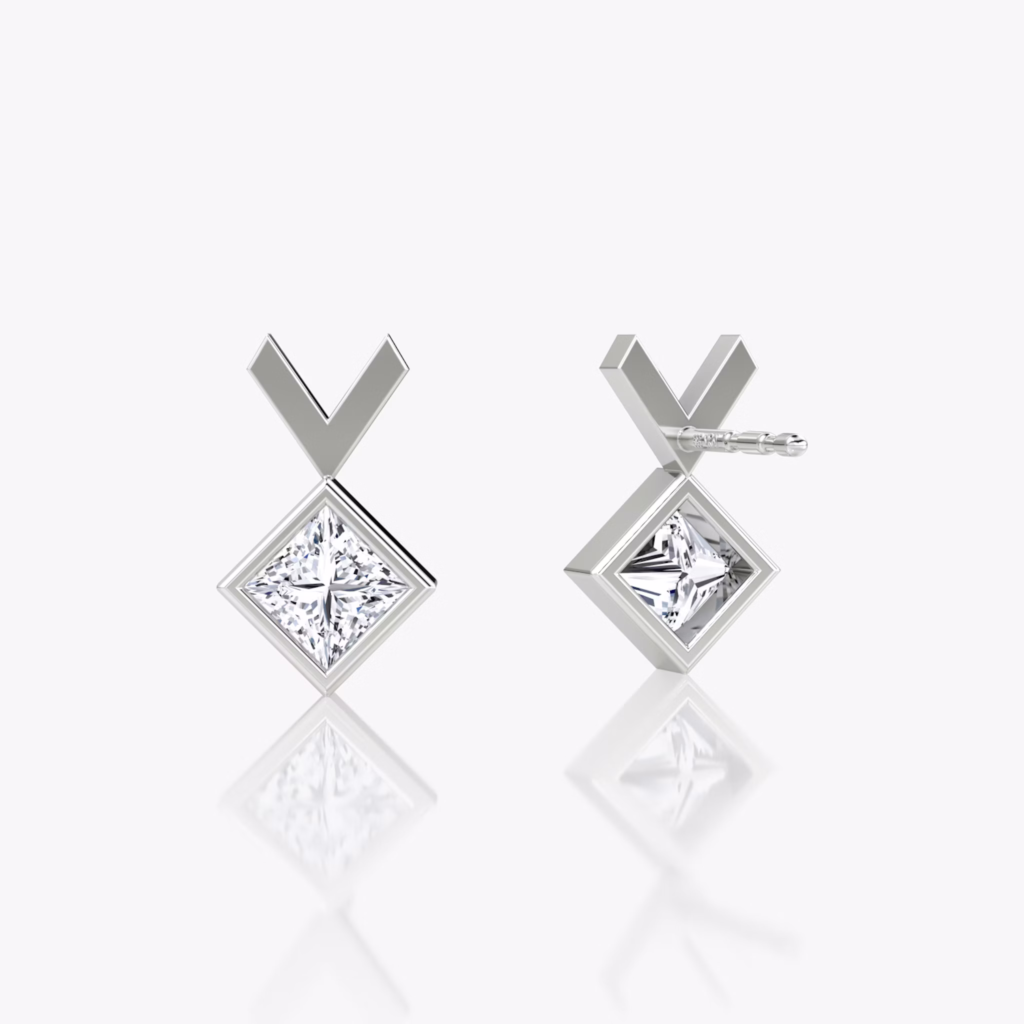 Arrow Stud | Princess | 14k | White Gold | caratWeight: 0.25ct