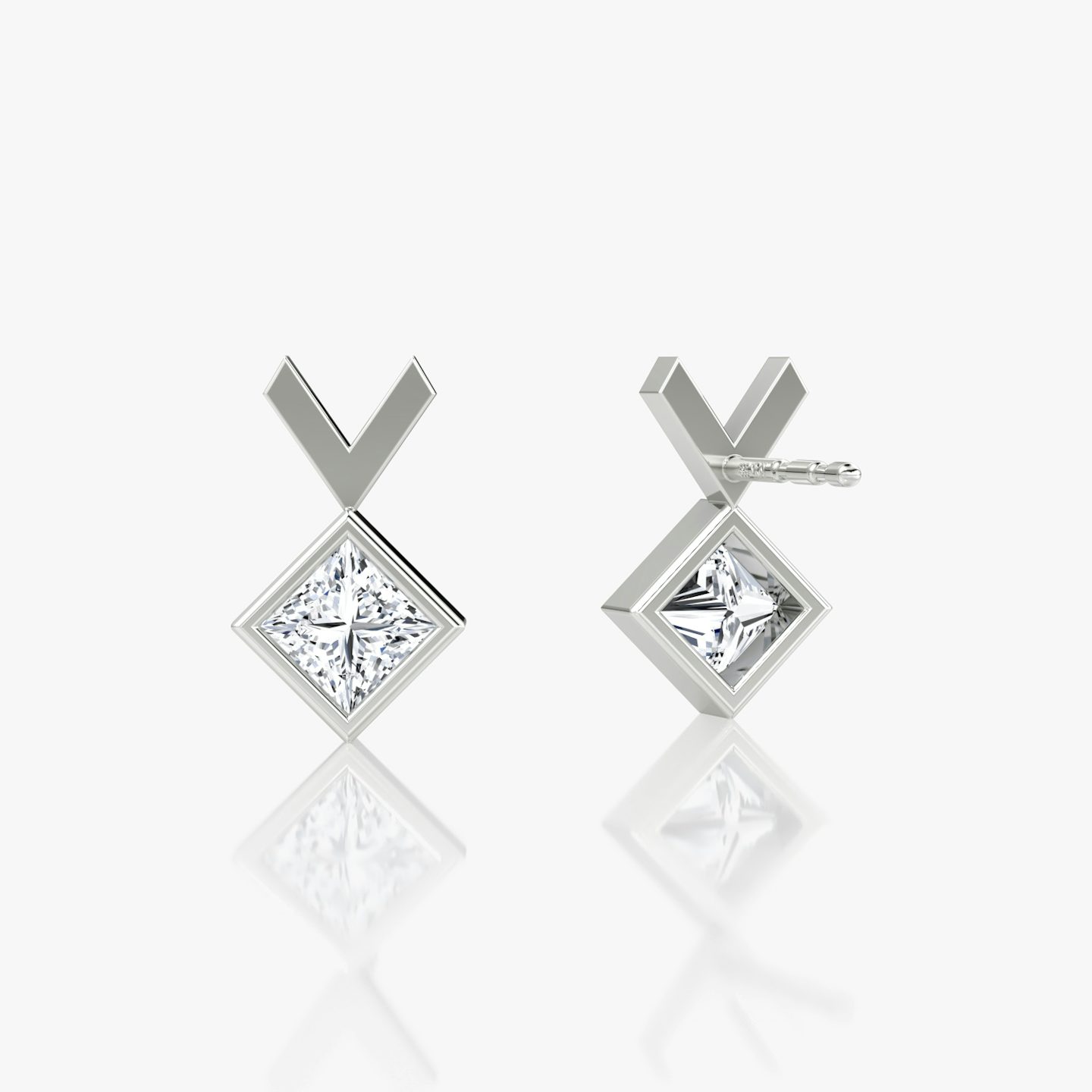 Arrow Stud | Princess | 14k | White Gold | caratWeight: 0.25ct