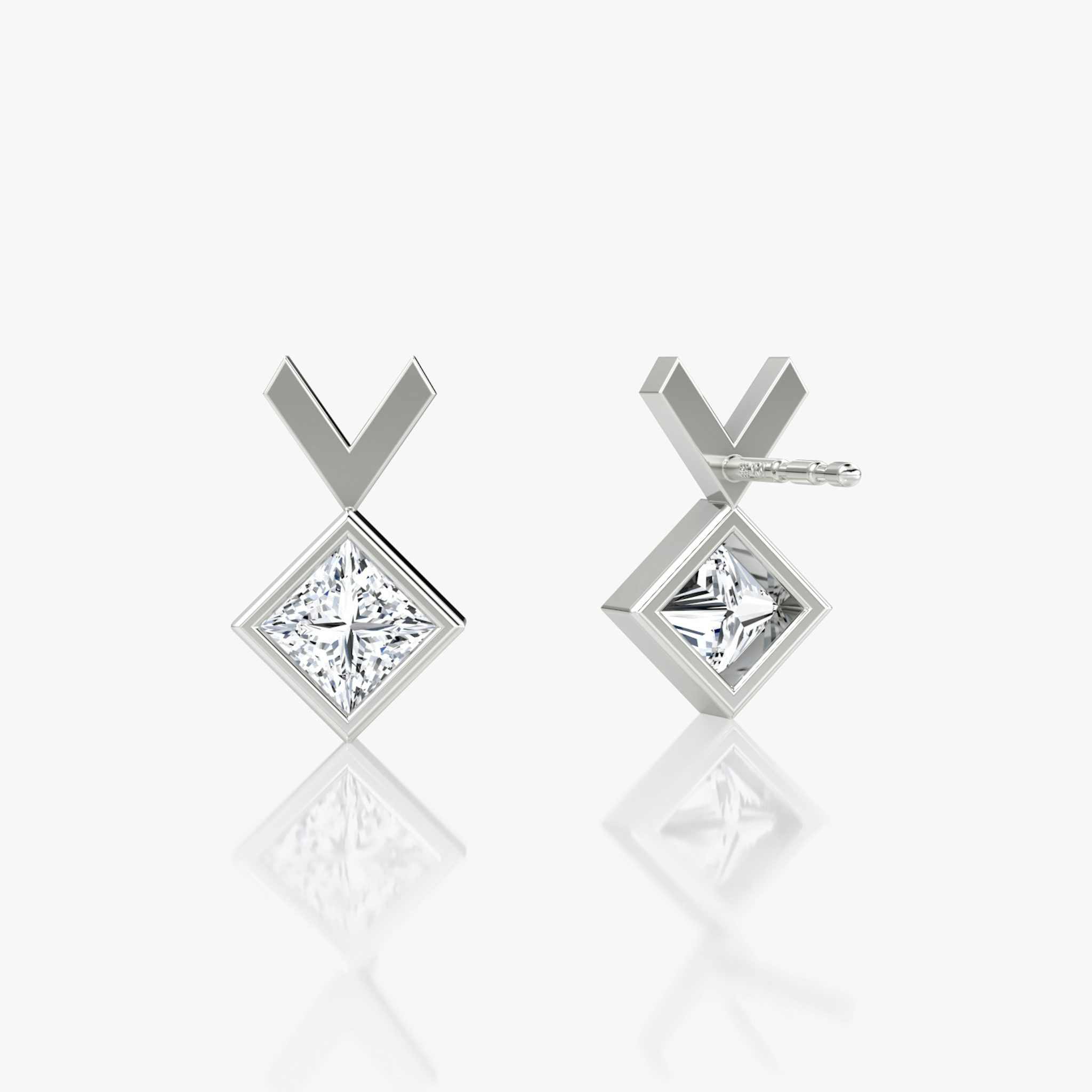 Arrow Stud | Princess | 14k | White Gold | caratWeight: 0.25ct