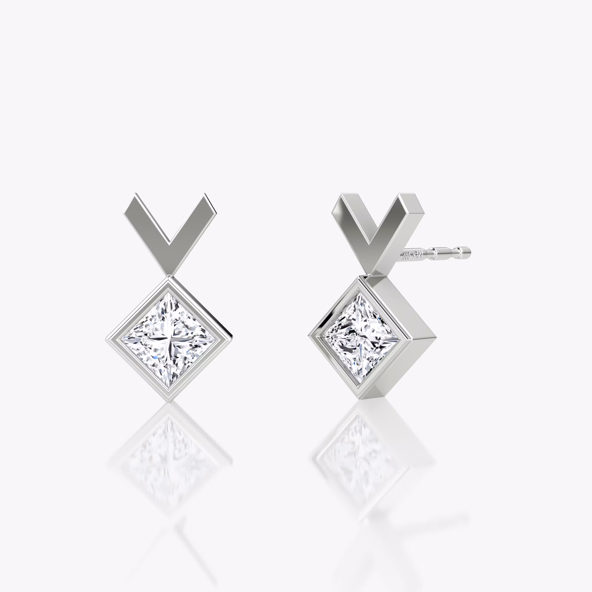 Arrow Stud | Princess | 14k | White Gold | caratWeight: 0.25ct