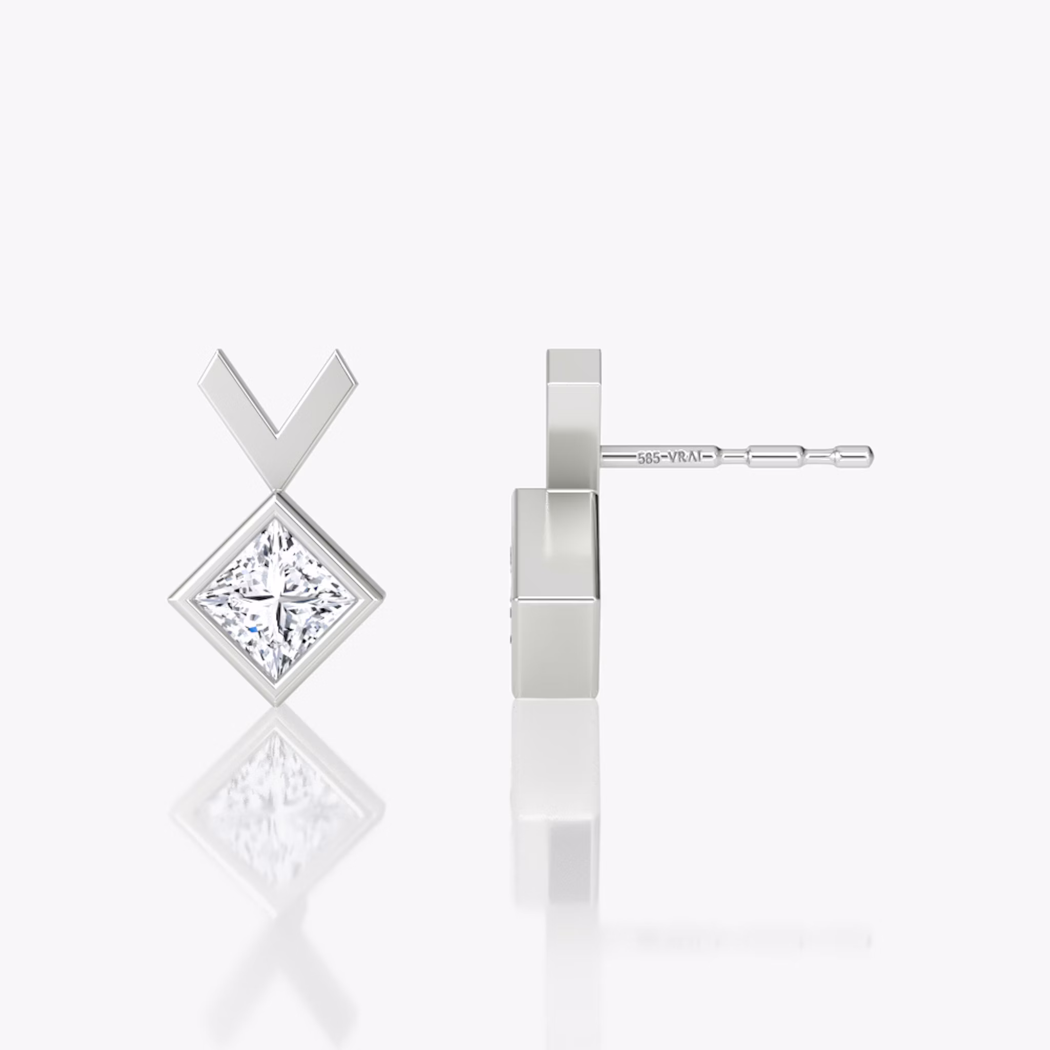 Arrow Stud | Princess | 14k | White Gold | caratWeight: 0.25ct