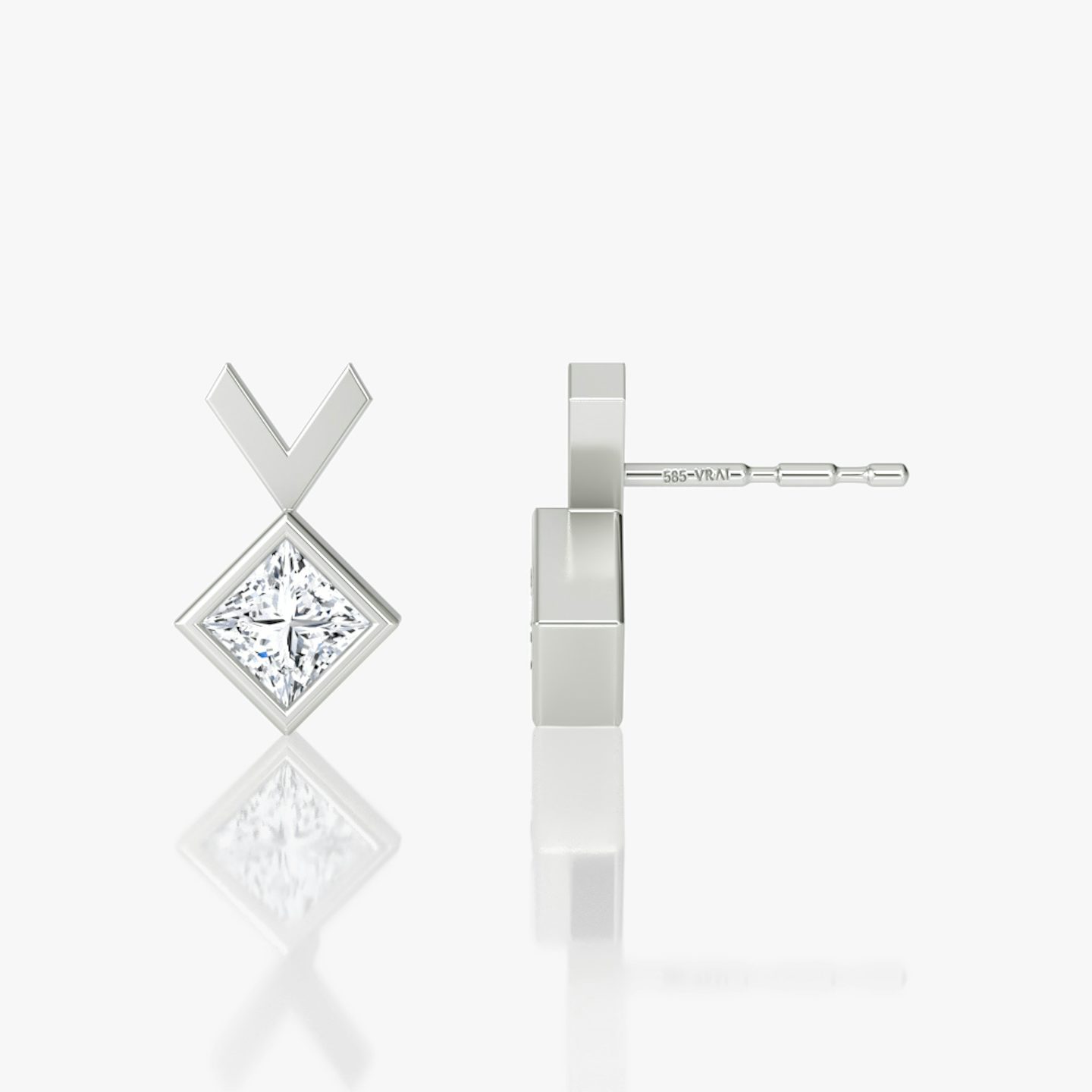 Arrow Stud | Princess | 14k | White Gold | caratWeight: 0.25ct