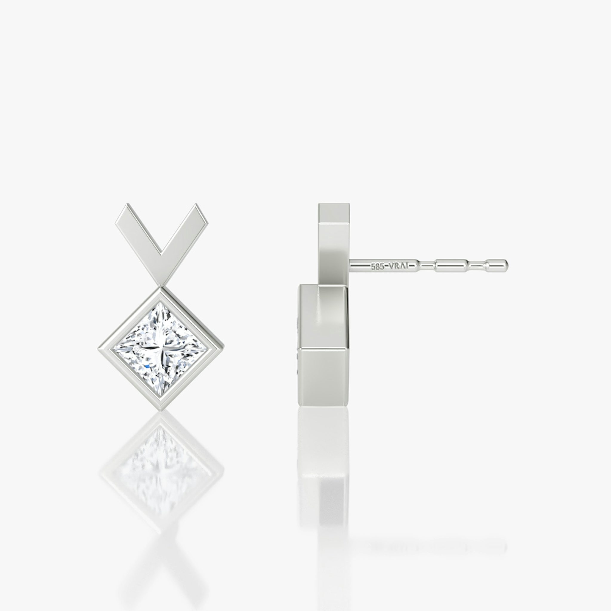 Arrow Stud | Princess | 14k | White Gold | caratWeight: 0.25ct