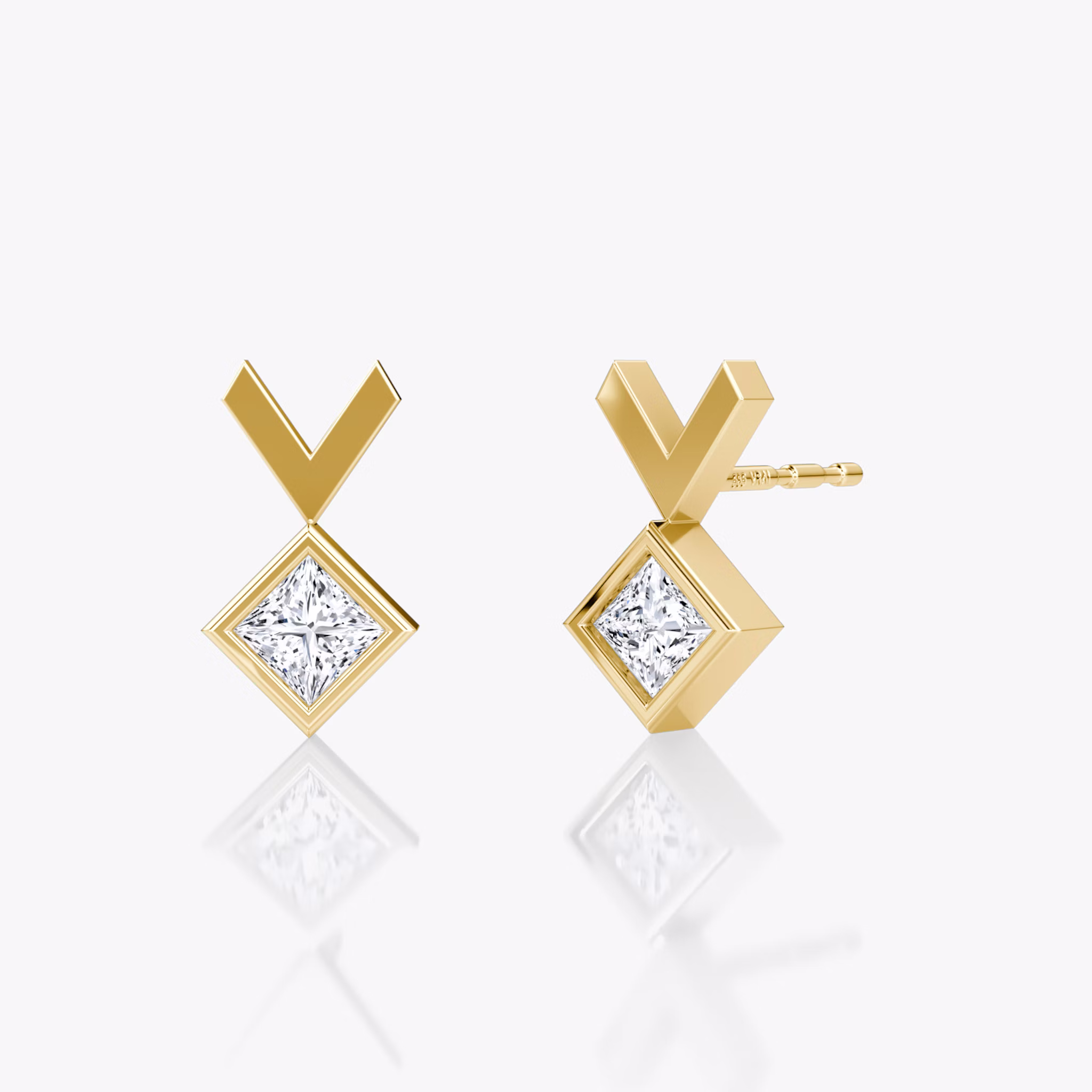 Arrow Stud | Princess | 14k | Yellow Gold | caratWeight: 0.15ct