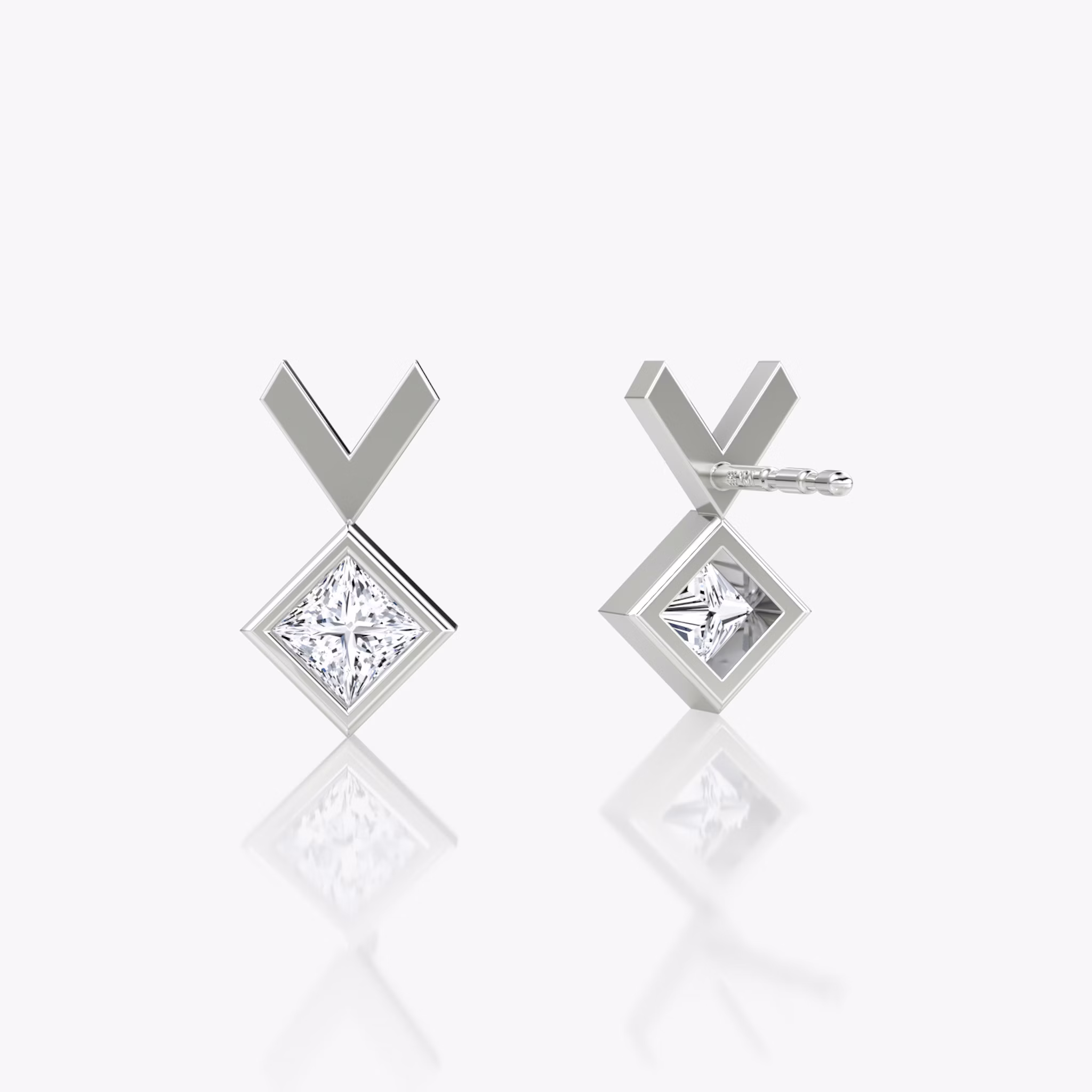 Arrow Stud | Princess | 14k | White Gold | caratWeight: 0.15ct