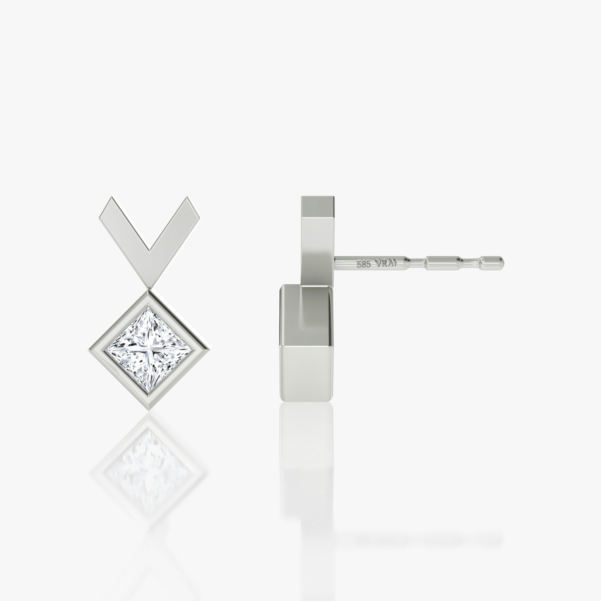 Arrow Stud | Princess | 14k | White Gold | caratWeight: 0.15ct