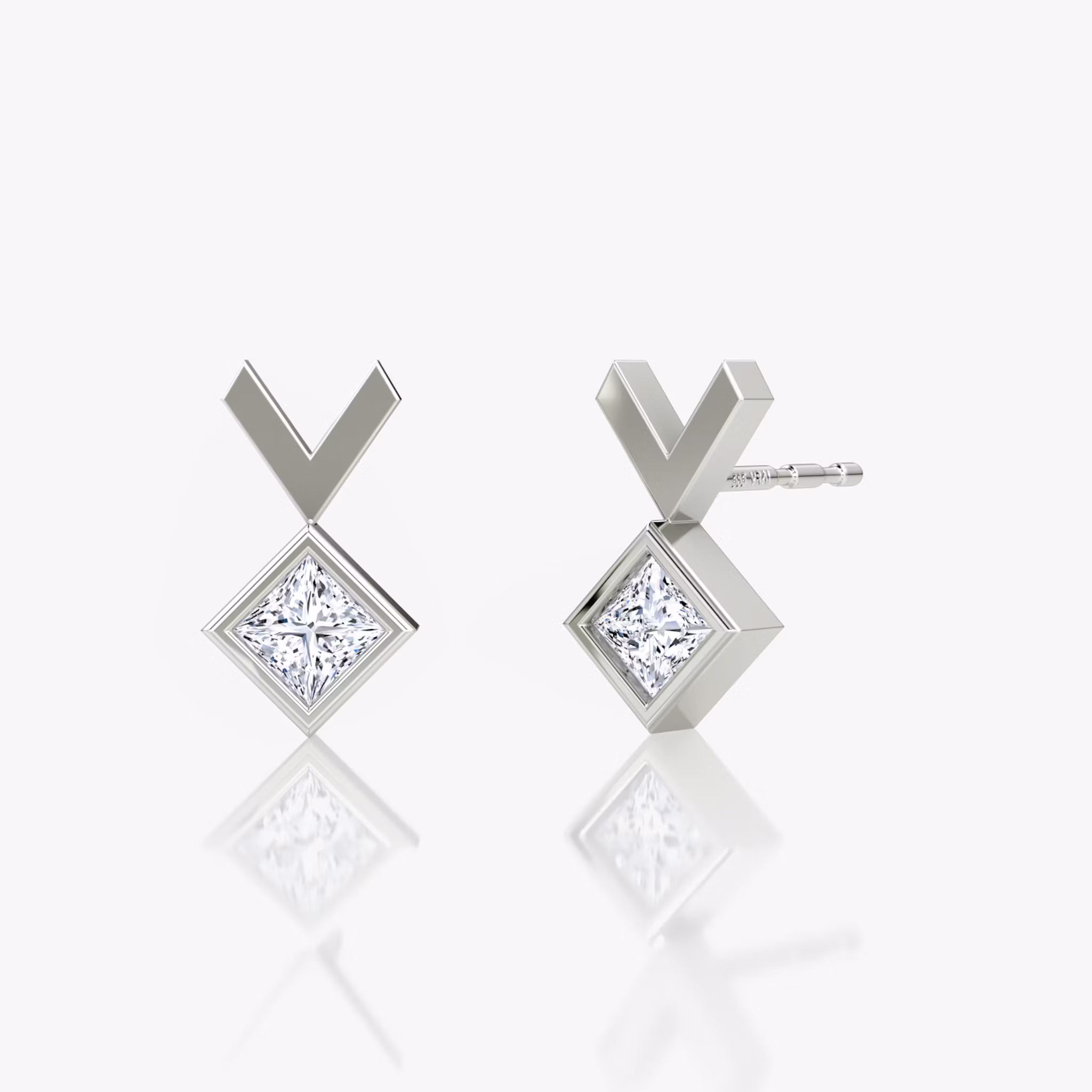 Arrow Stud Princess | White Gold