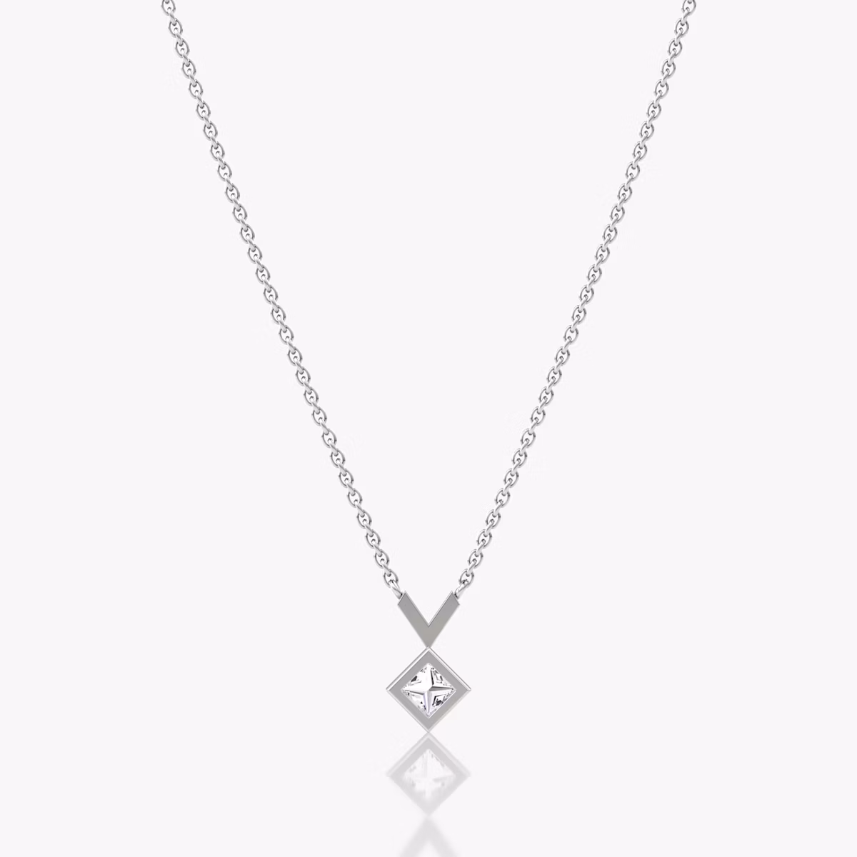 Arrow Necklace | Princess | 14k | White Gold | caratWeight: 0.25ct