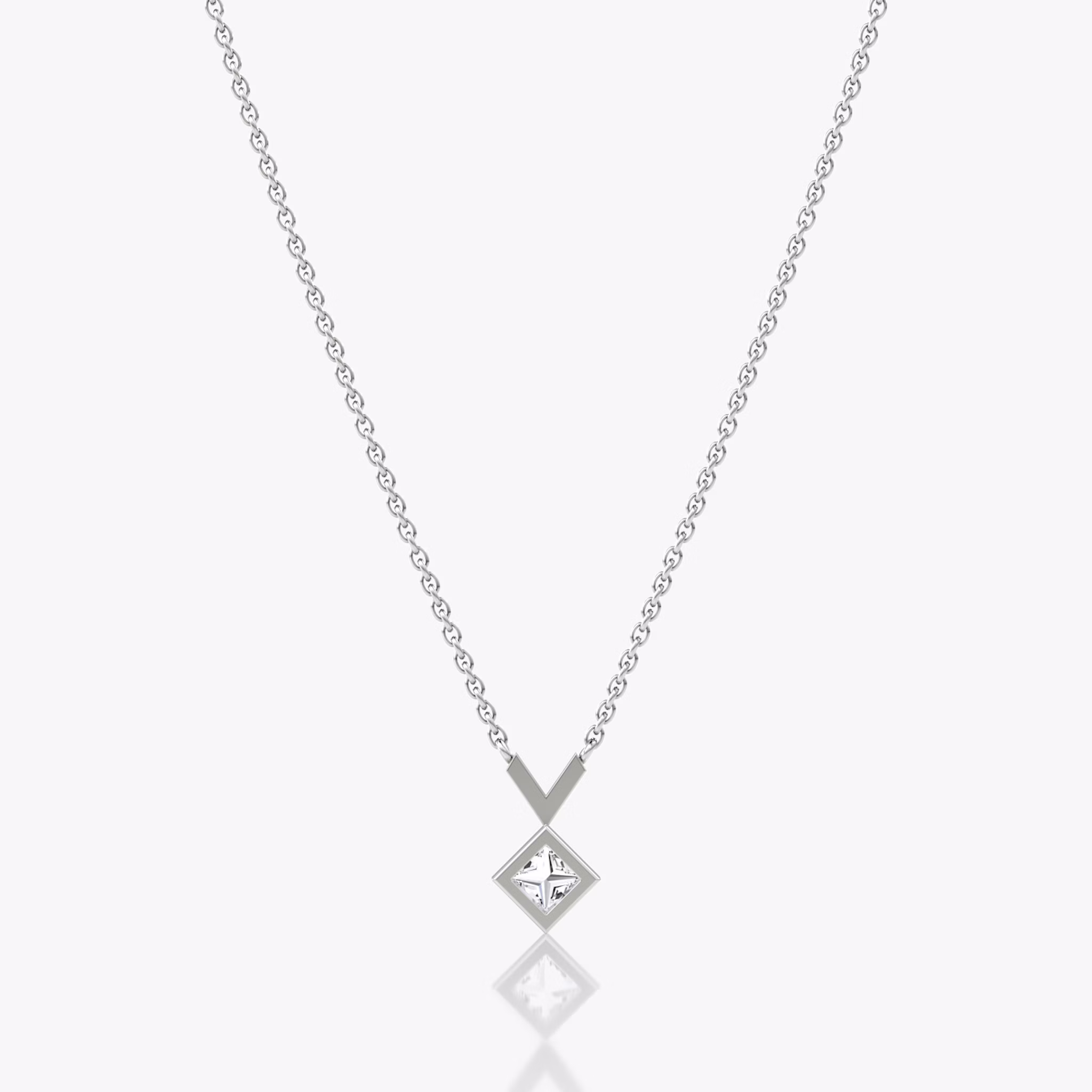 Arrow Necklace | Princess | 14k | White Gold | caratWeight: 0.25ct