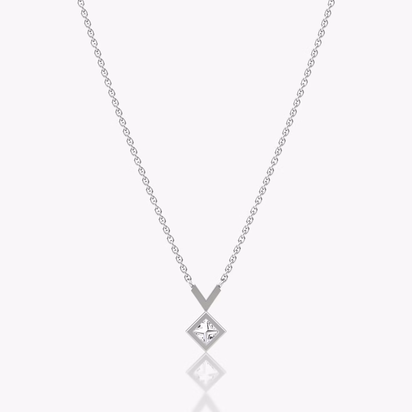 Collar Arrow | Princesa | 14k | Oro blanco | caratWeight: 0.25ct