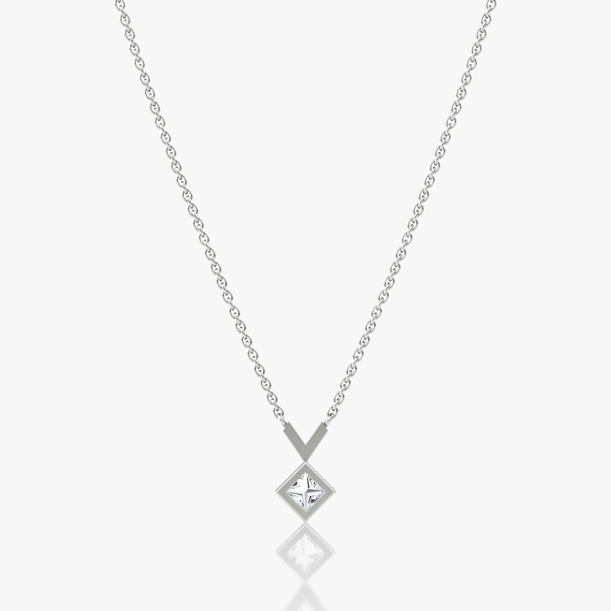 Arrow Necklace | Princess | 14k | White Gold | caratWeight: 0.25ct