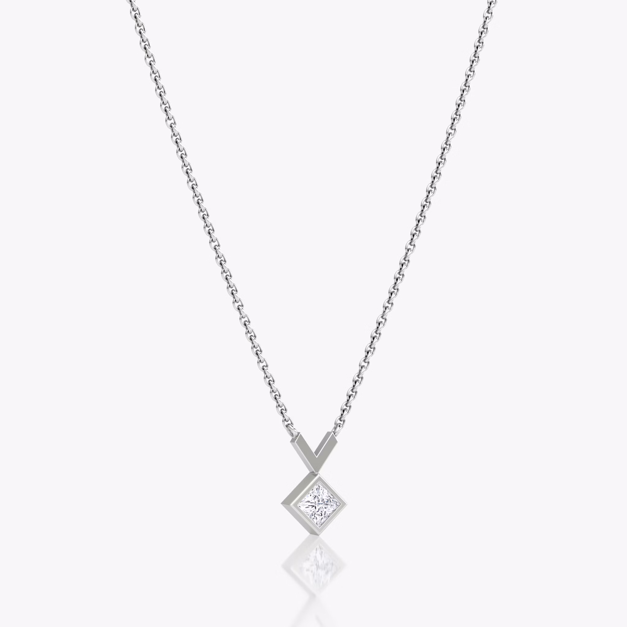 Arrow Necklace | Princess | 14k | White Gold | caratWeight: 0.25ct