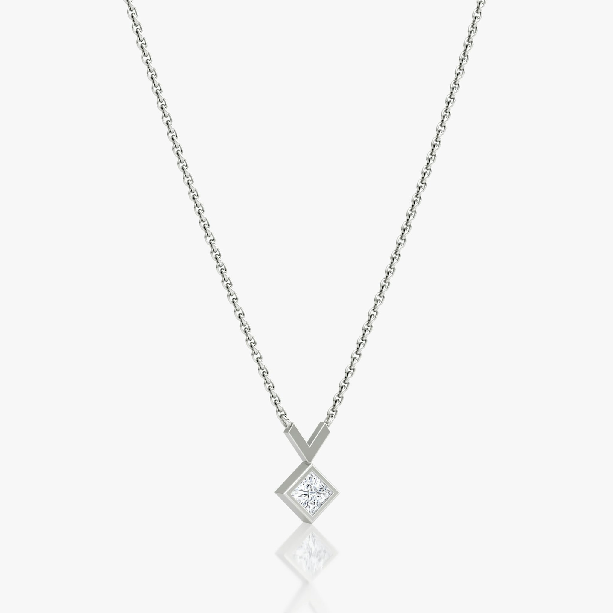 Arrow Necklace | Princess | 14k | White Gold | caratWeight: 0.25ct
