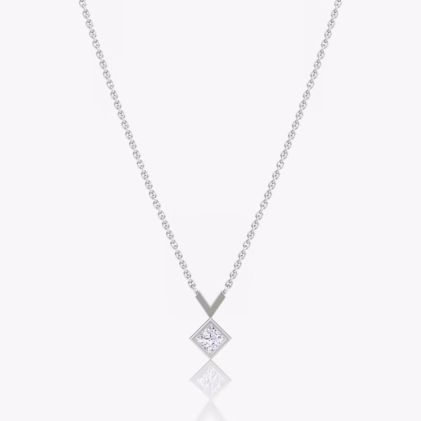 Arrow Necklace Princess | White Gold