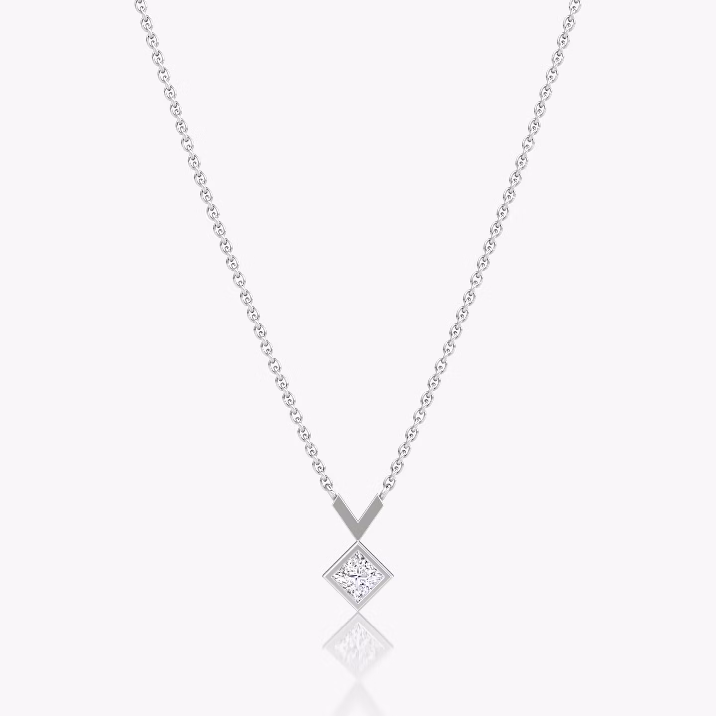 Collar Arrow | Princesa | 14k | Oro blanco | caratWeight: 0.25ct