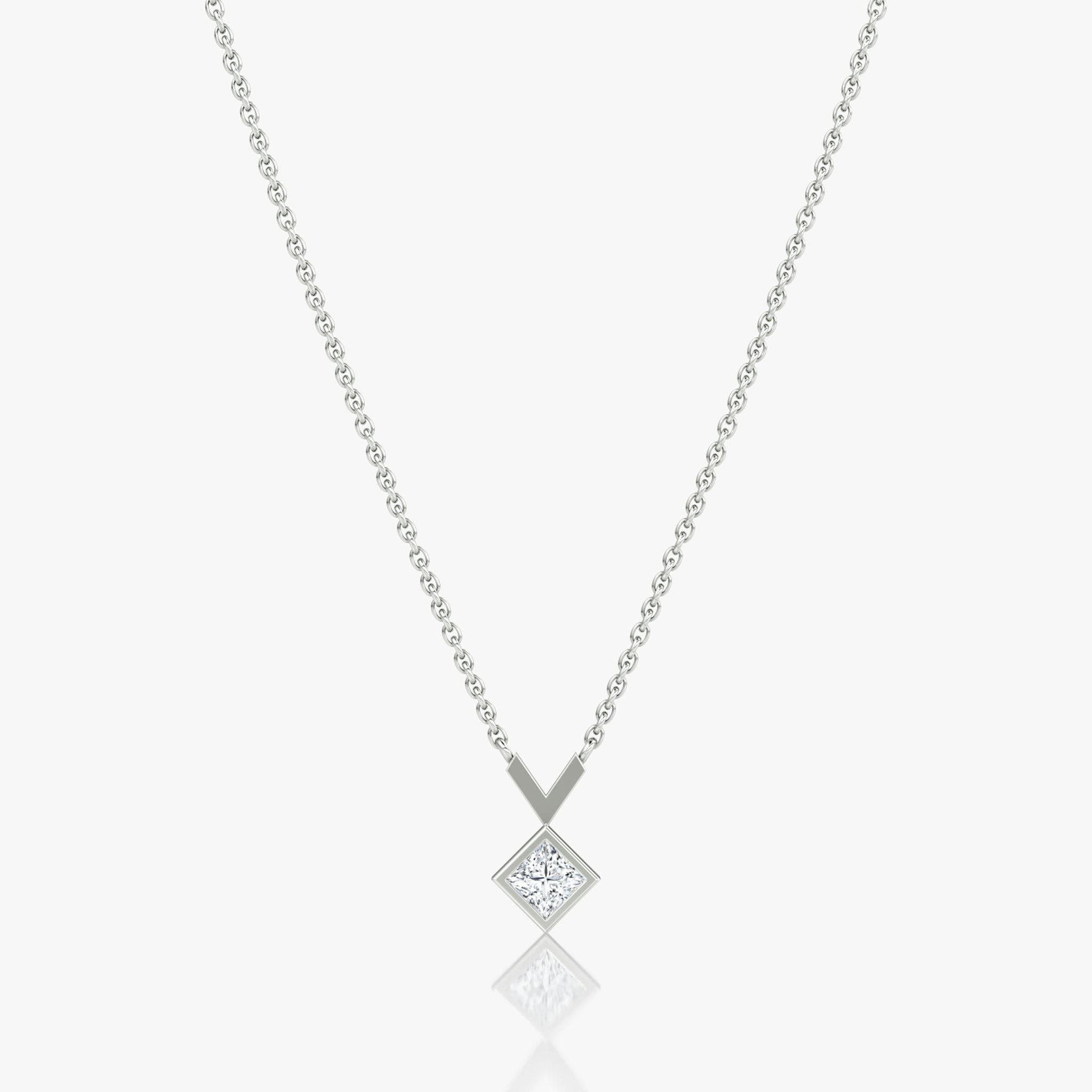 Arrow Necklace | Princess | 14k | White Gold | caratWeight: 0.25ct