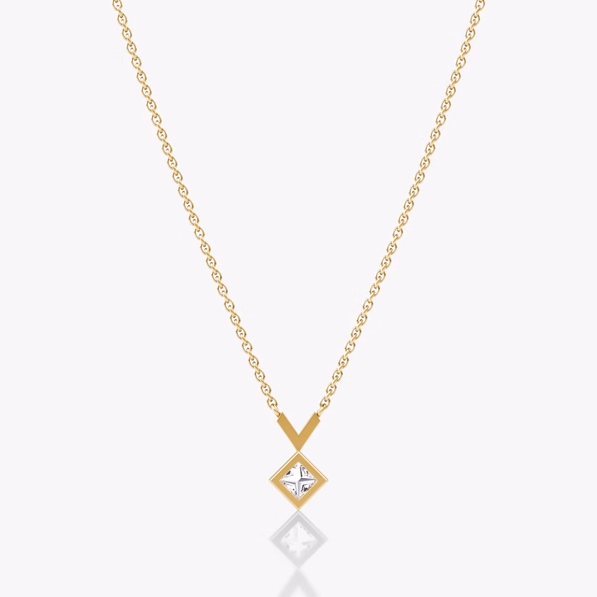 Arrow Necklace | Princess | 14k | Yellow Gold | caratWeight: 0.25ct