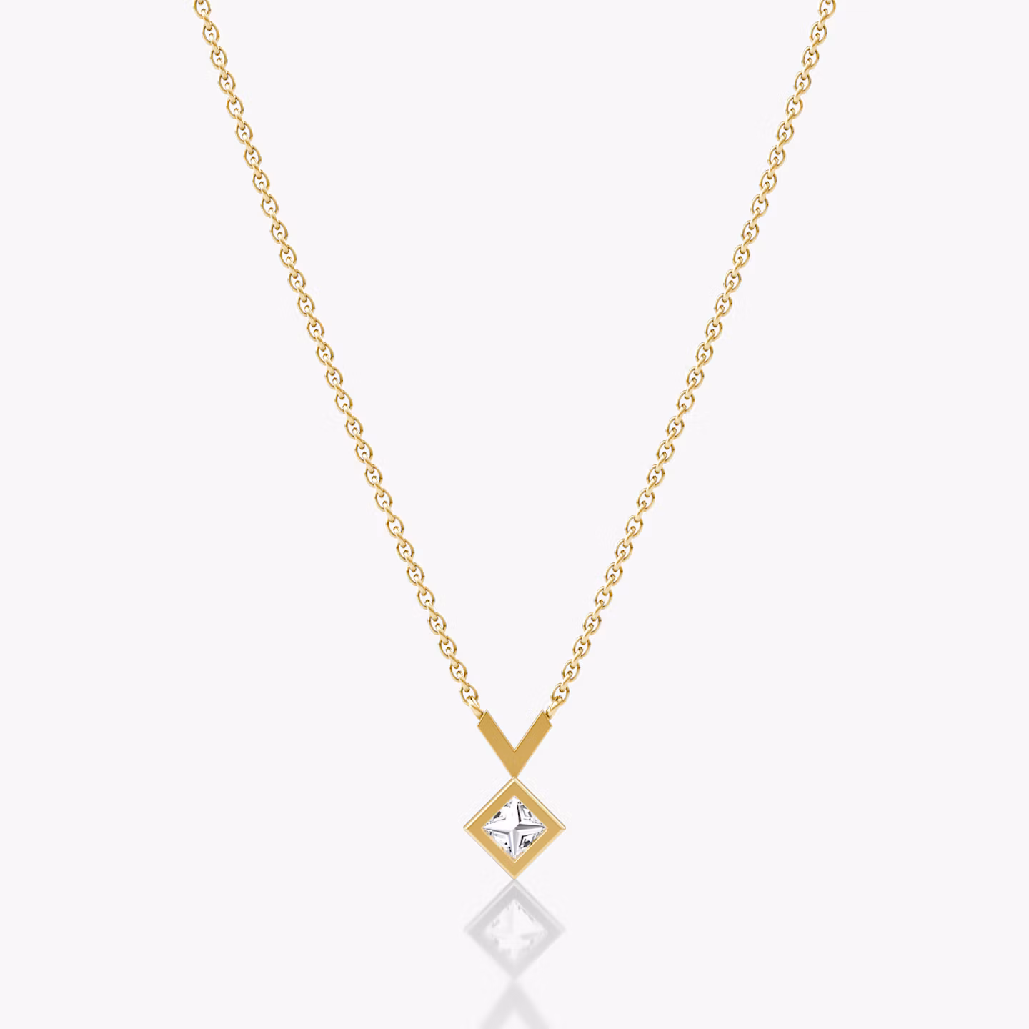 Arrow Necklace | Princess | 14k | Yellow Gold | caratWeight: 0.25ct