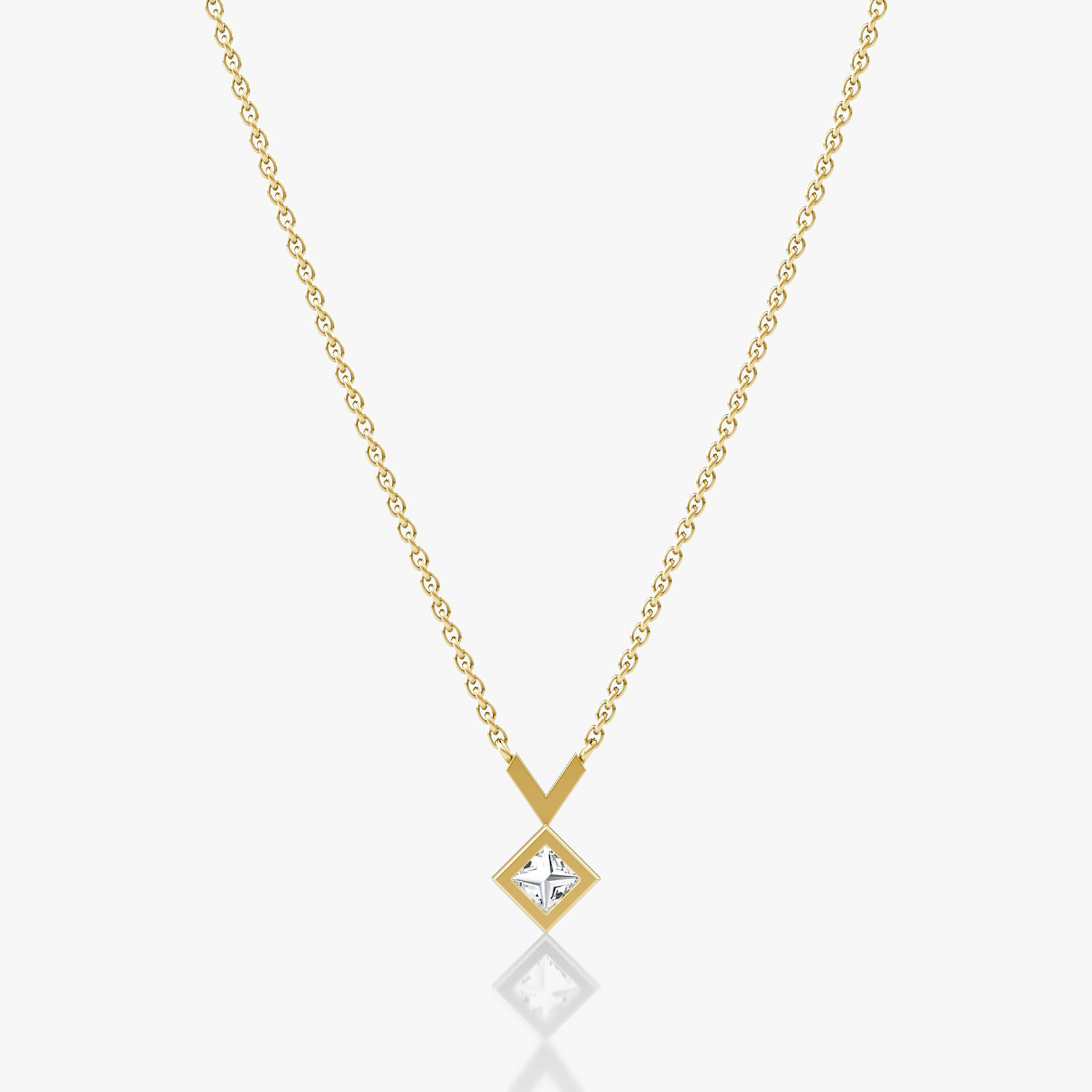 Arrow Necklace | Princess | 14k | Yellow Gold | caratWeight: 0.25ct