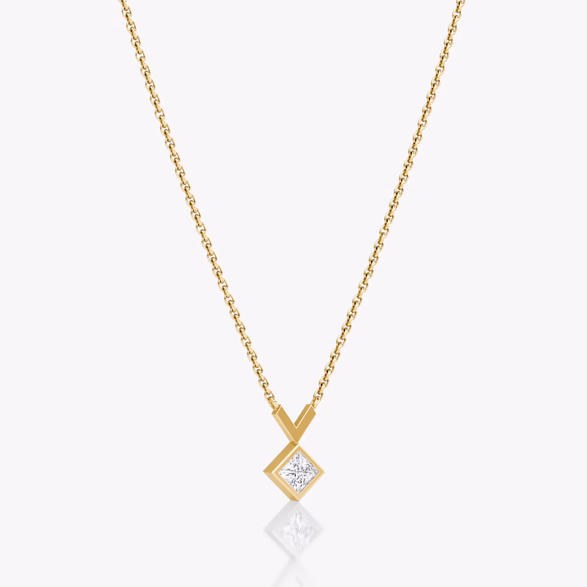 Arrow Necklace | Princess | 14k | Yellow Gold | caratWeight: 0.25ct