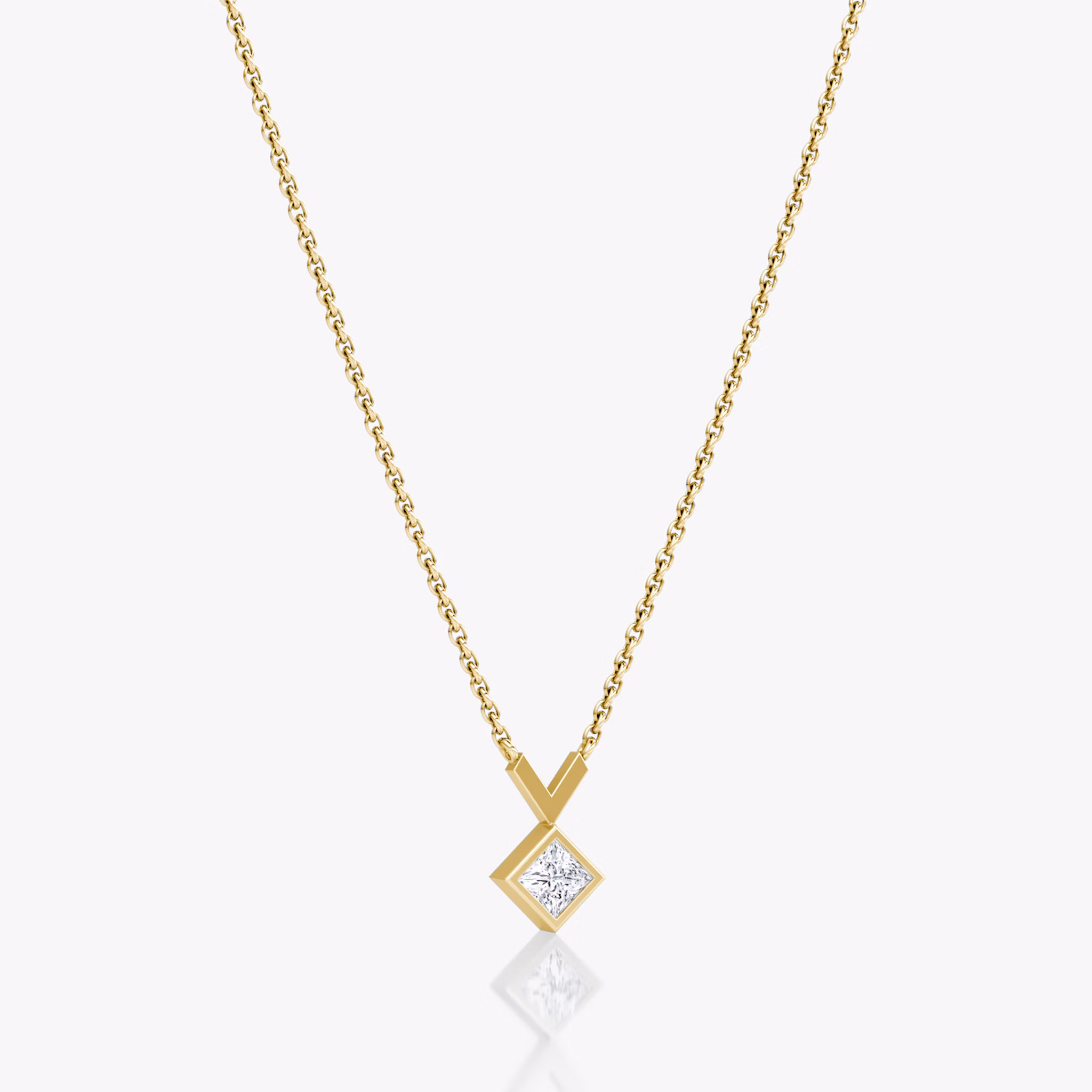 Arrow Necklace | Princess | 14k | Yellow Gold | caratWeight: 0.25ct