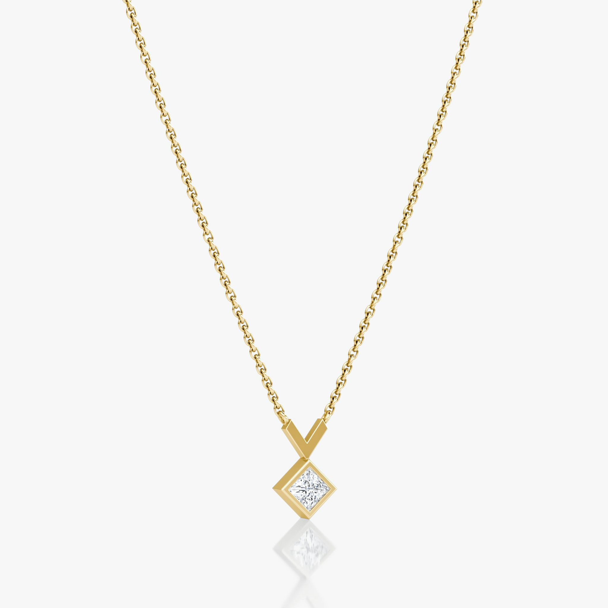 Arrow Necklace | Princess | 14k | Yellow Gold | caratWeight: 0.25ct