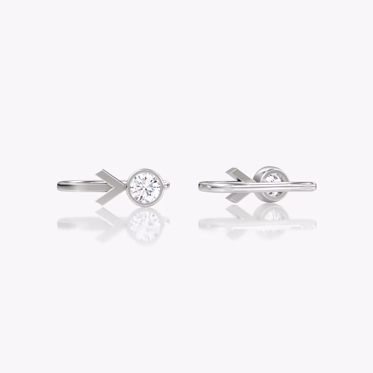 Arrow Cuff Earring | Round Brilliant | 14k | White Gold | caratWeight: 0.25ct