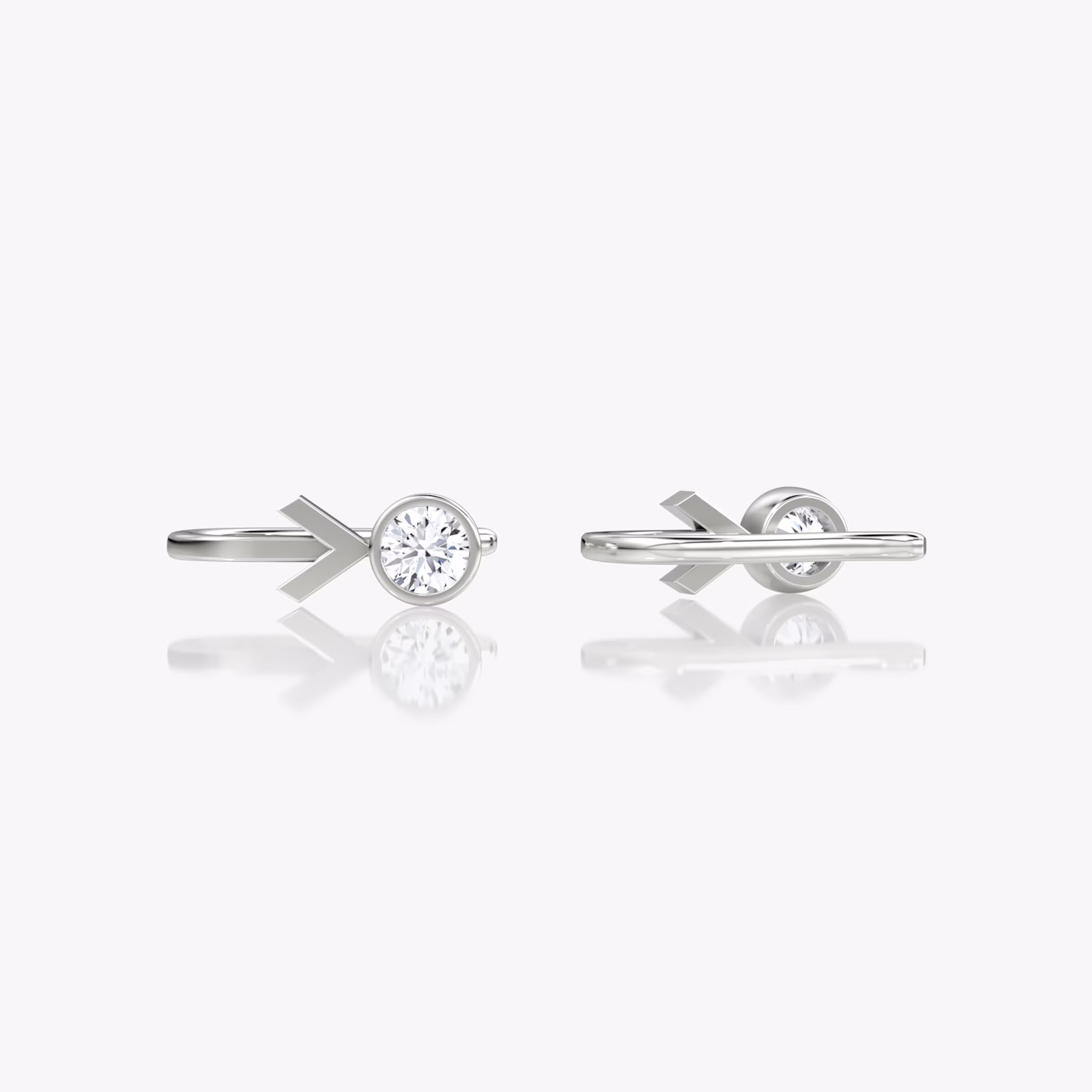 Arrow Cuff Earring | Round Brilliant | 14k | White Gold | caratWeight: 0.25ct