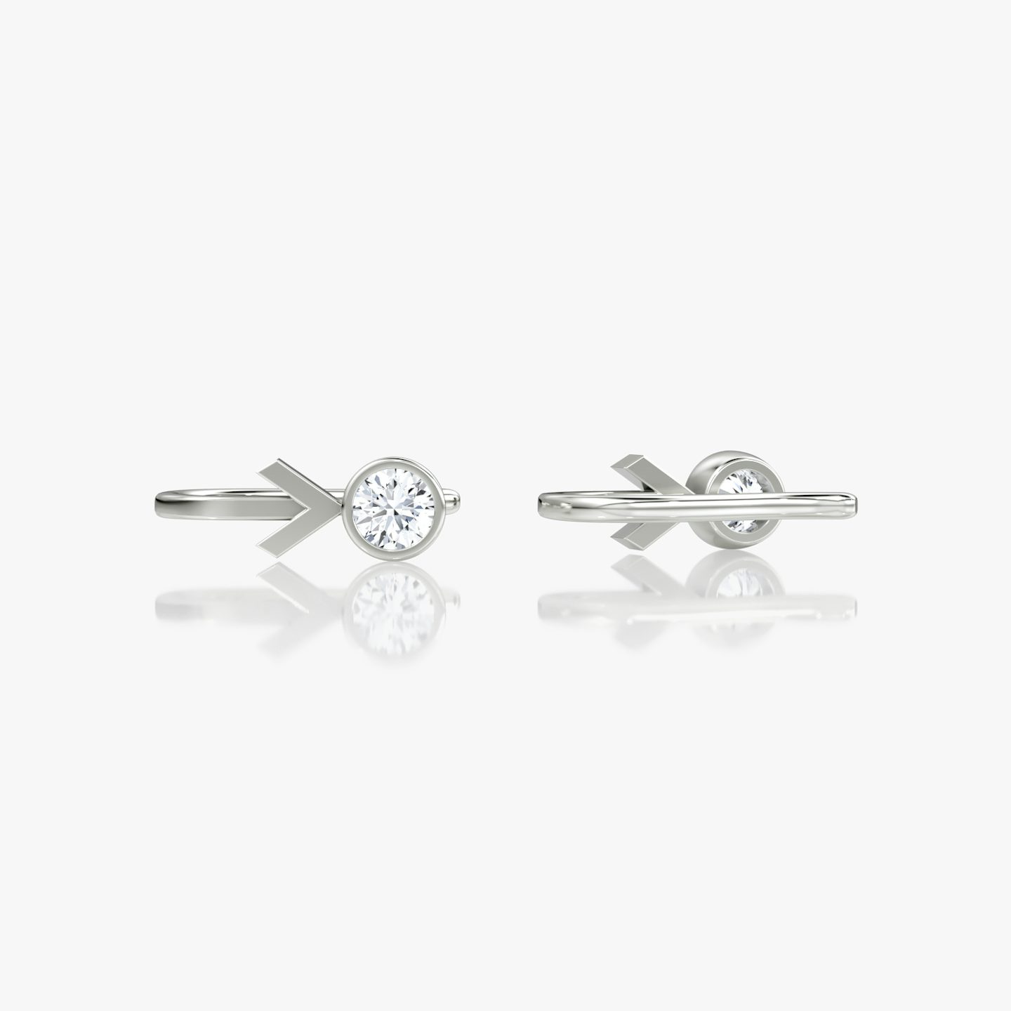 Arrow Cuff Earring | Round Brilliant | 14k | White Gold | caratWeight: 0.25ct